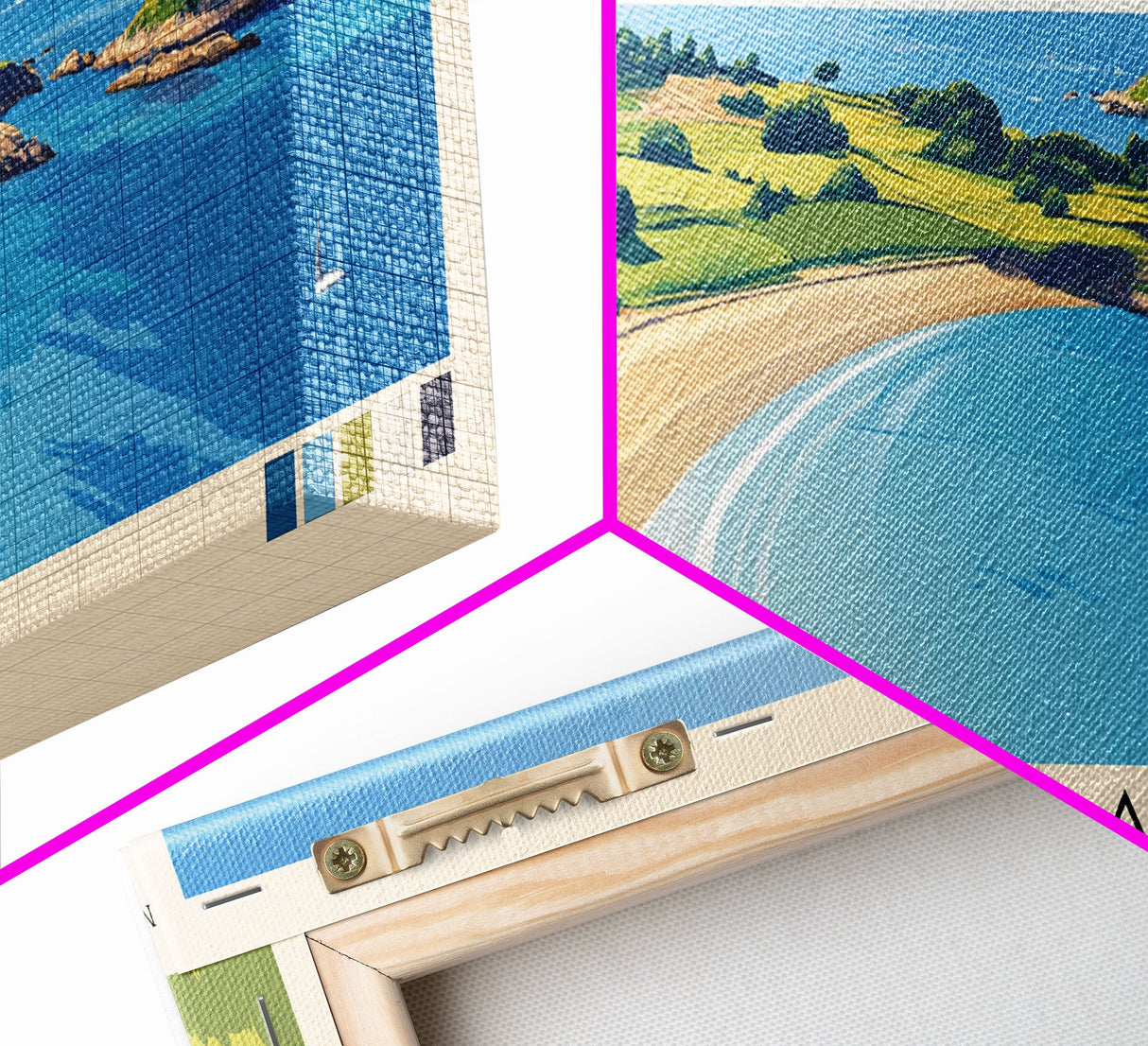 Sein Island, France Panoramic Print, Vacation Gift, France Wall Art, Beach Painting, Beach Decor, Large Wall Art, Wood Frame Art