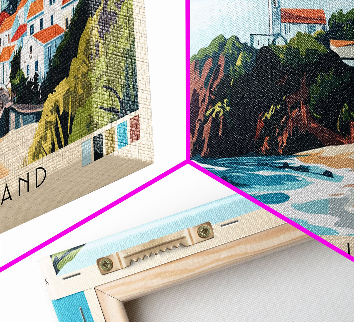 São Jorge Island, Portugal Panoramic Beach Print, Vacation Gift, Portugal Wall Art, Beach Painting, Beach Decor, Beach Painting