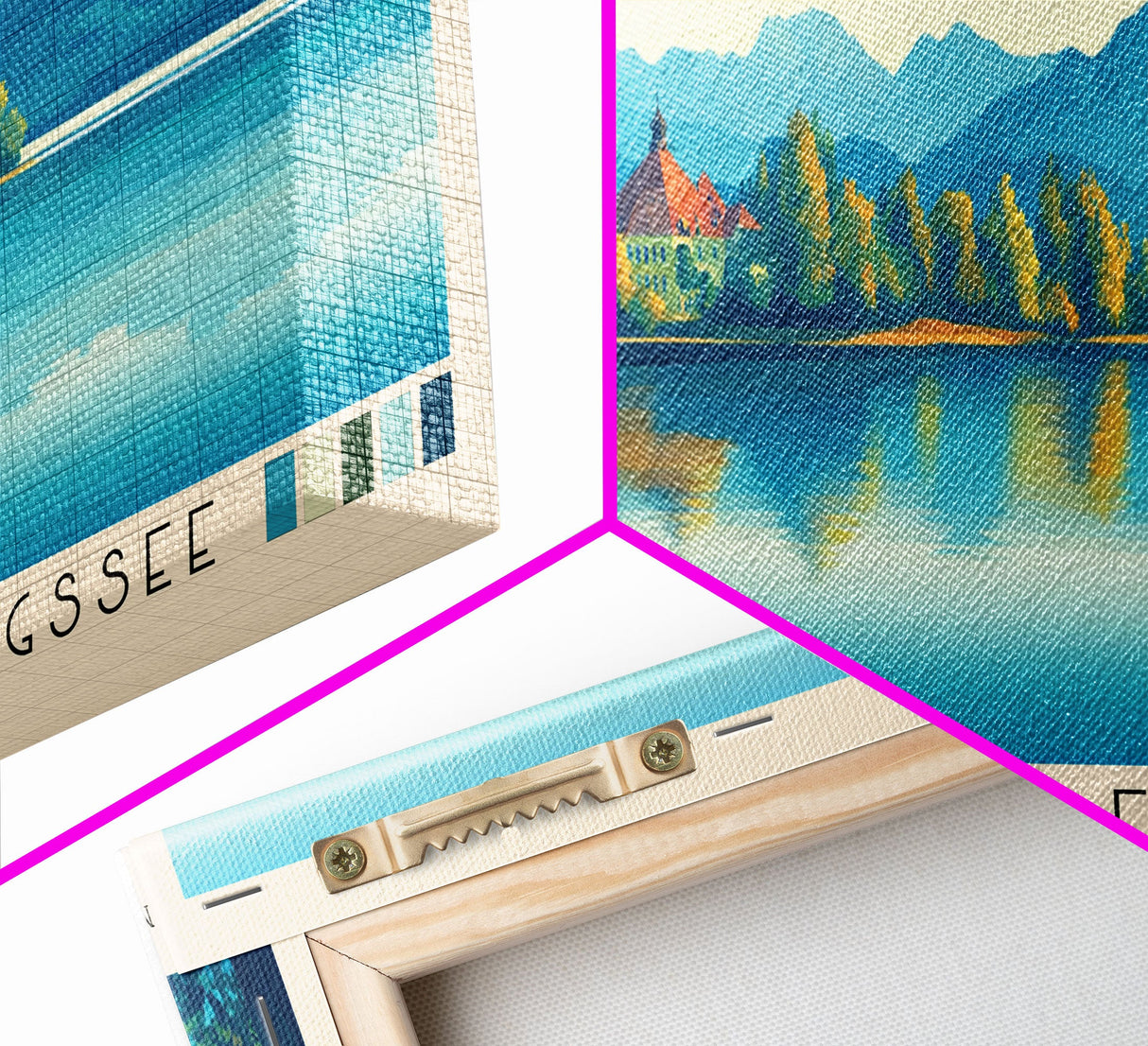 Strandbad Tenderingssee, Germany Panoramic Print, Vacation Gift, Germany Wall Art, Beach Painting, Beach Decor, Large Wall Art, Wood Frame Art