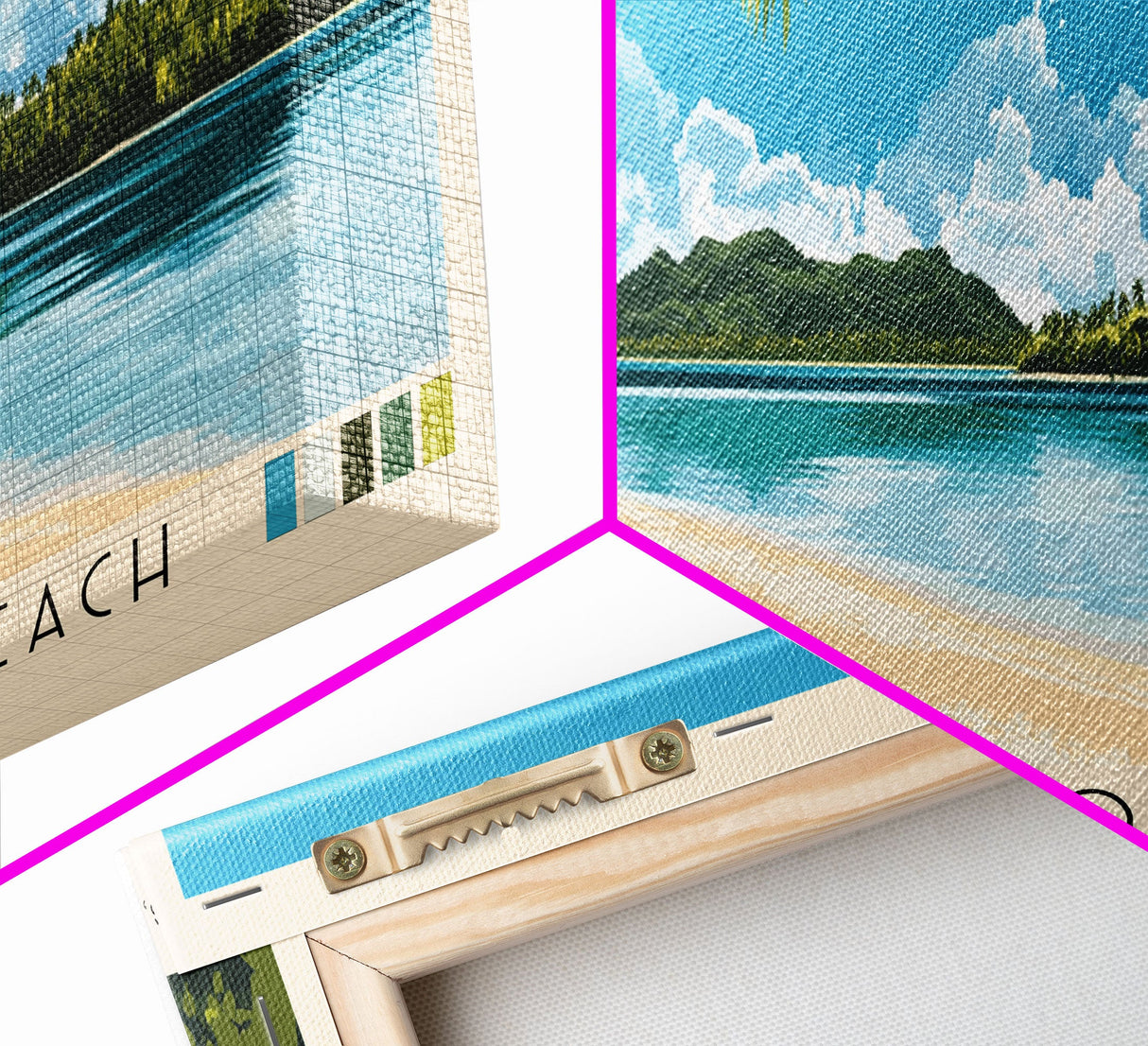 Taungaroro Beach, Cook Islands Panoramic Print, Vacation Gift, Cook Islands Wall Art, Beach Painting, Beach Decor, Beach Or Lakehouse Art