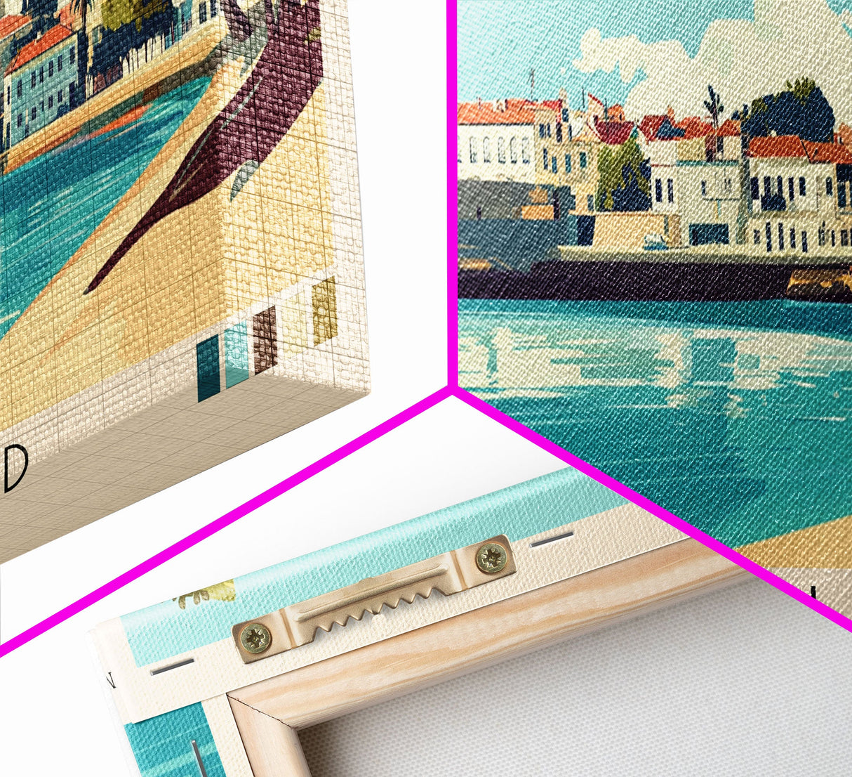 Tavira Island, Portugal Panoramic Beach Print, Vacation Gift, Portugal Wall Art, Beach Painting, Beach Decor, Beach Painting