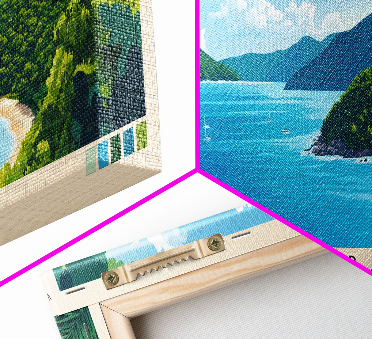 Trunk Bay, St. John Panoramic Print, Vacation Gift, St. John Wall Art, Beach Painting, Beach Decor, Large Wall Art, Wood Frame Art