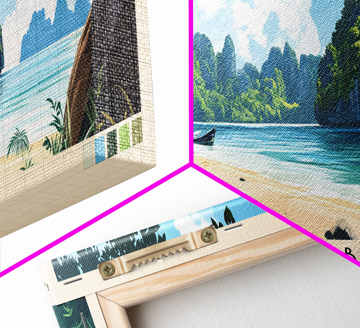 Tubtim Bay, Thailand Panoramic Beach Print, Vacation Gift, Thailand Wall Art, Beach Painting, Beach Decor, Beach Painting