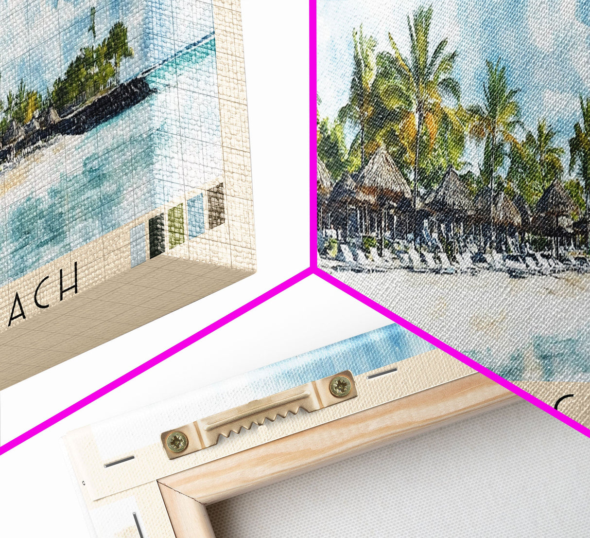 Flic en Flac Beach, Mauritius Watercolor Beach Print, Vacation Gift, Mauritius Wall Art, Beach Painting, Beach Decor, Beach Painting