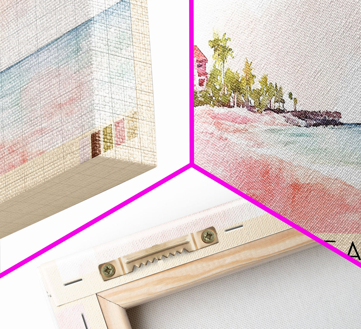 Ifaty Beach, Madagascar Watercolor Print, Vacation Gift, Madagascar Wall Art, Beach Painting, Beach Decor, Large Wall Art, Wood Frame Art