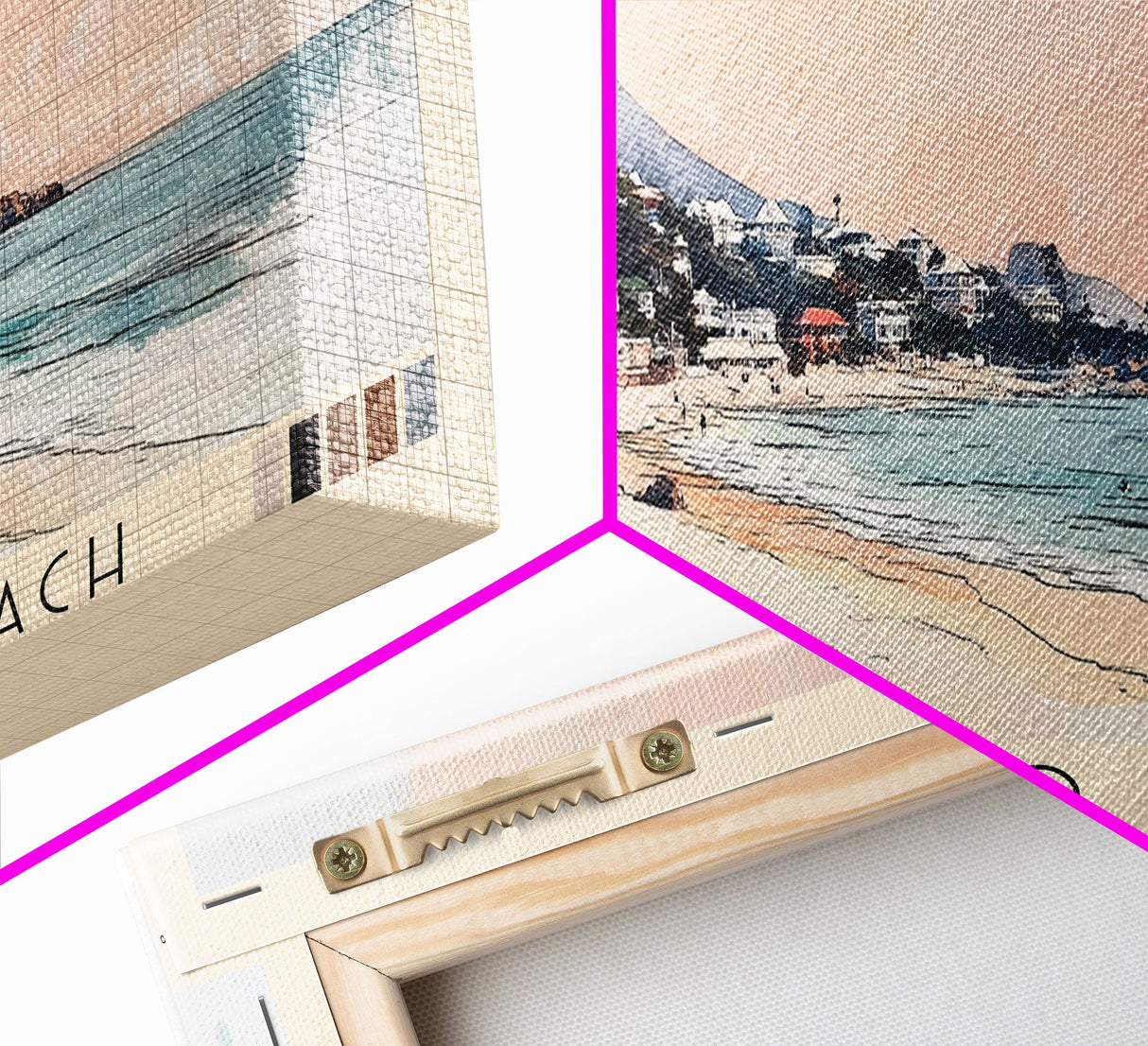 Llandudno Beach, South Africa Watercolor Print, Vacation Gift, South Africa Wall Art, Beach Painting, Beach Decor, Large Wall Art, Wood Frame Art