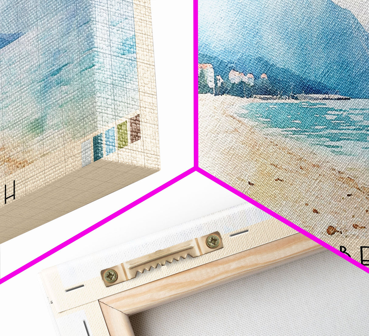 Mogren Beach, Montenegro Watercolor Beach Print, Vacation Gift, Montenegro Wall Art, Beach Painting, Beach Decor, Beach Painting