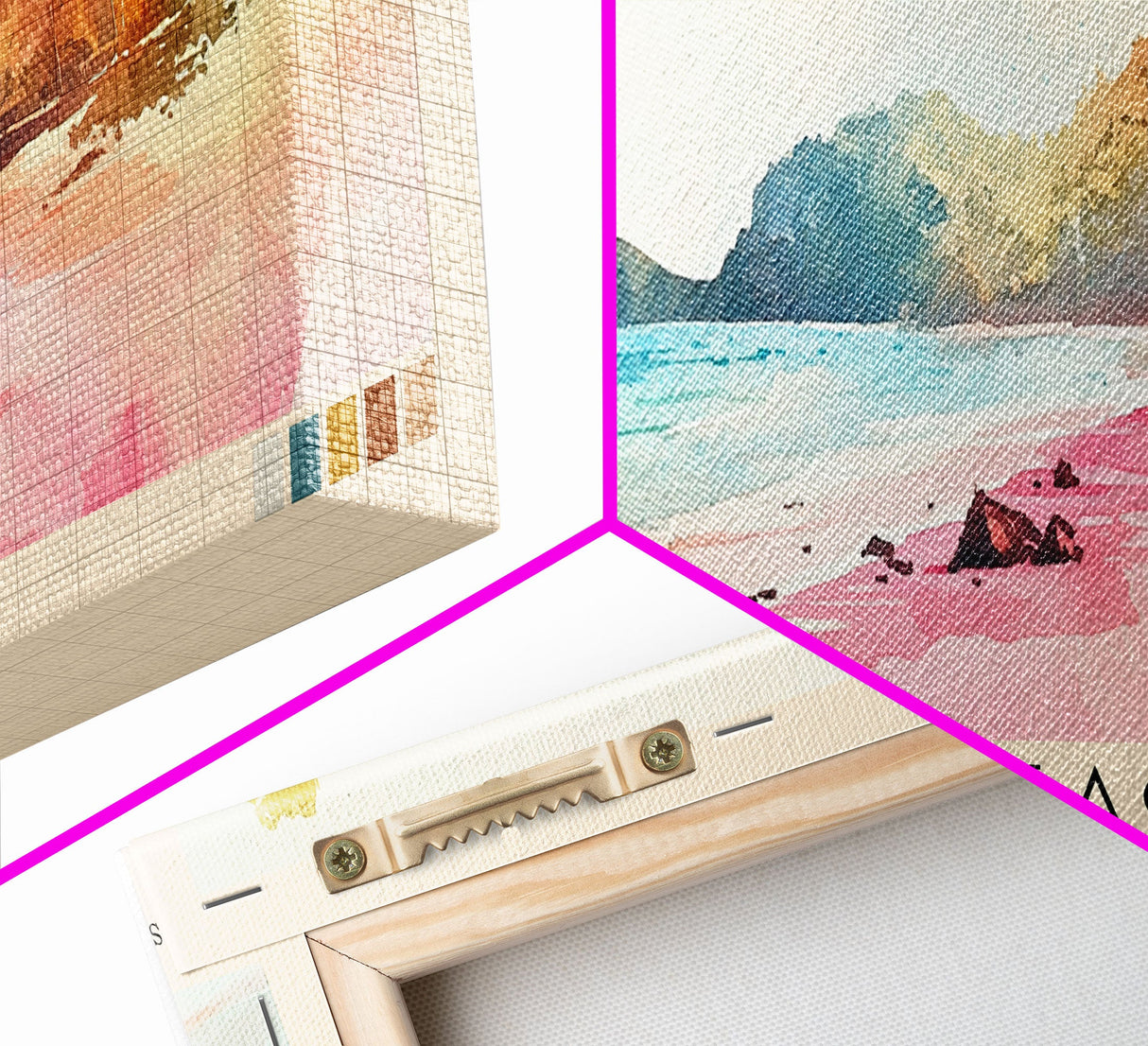 Pink Beach, Indonesia Watercolor Beach Print, Vacation Gift, Indonesia Wall Art, Beach Painting, Beach Decor, Beach Painting