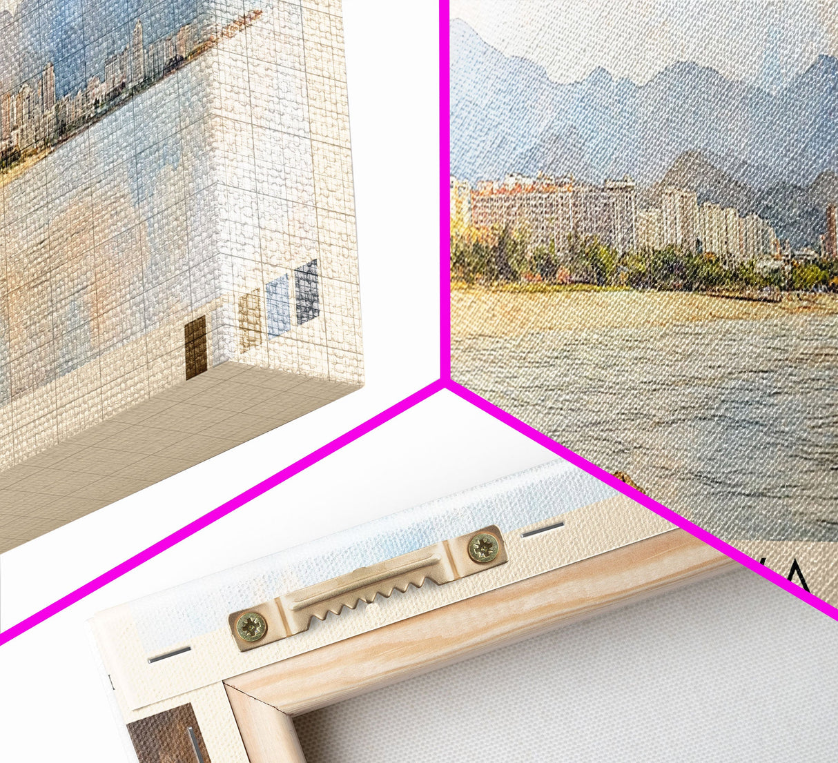 Sanya, China Watercolor Print, Vacation Gift, China Wall Art, Beach Painting, Beach Decor, Large Wall Art, Wood Frame Art