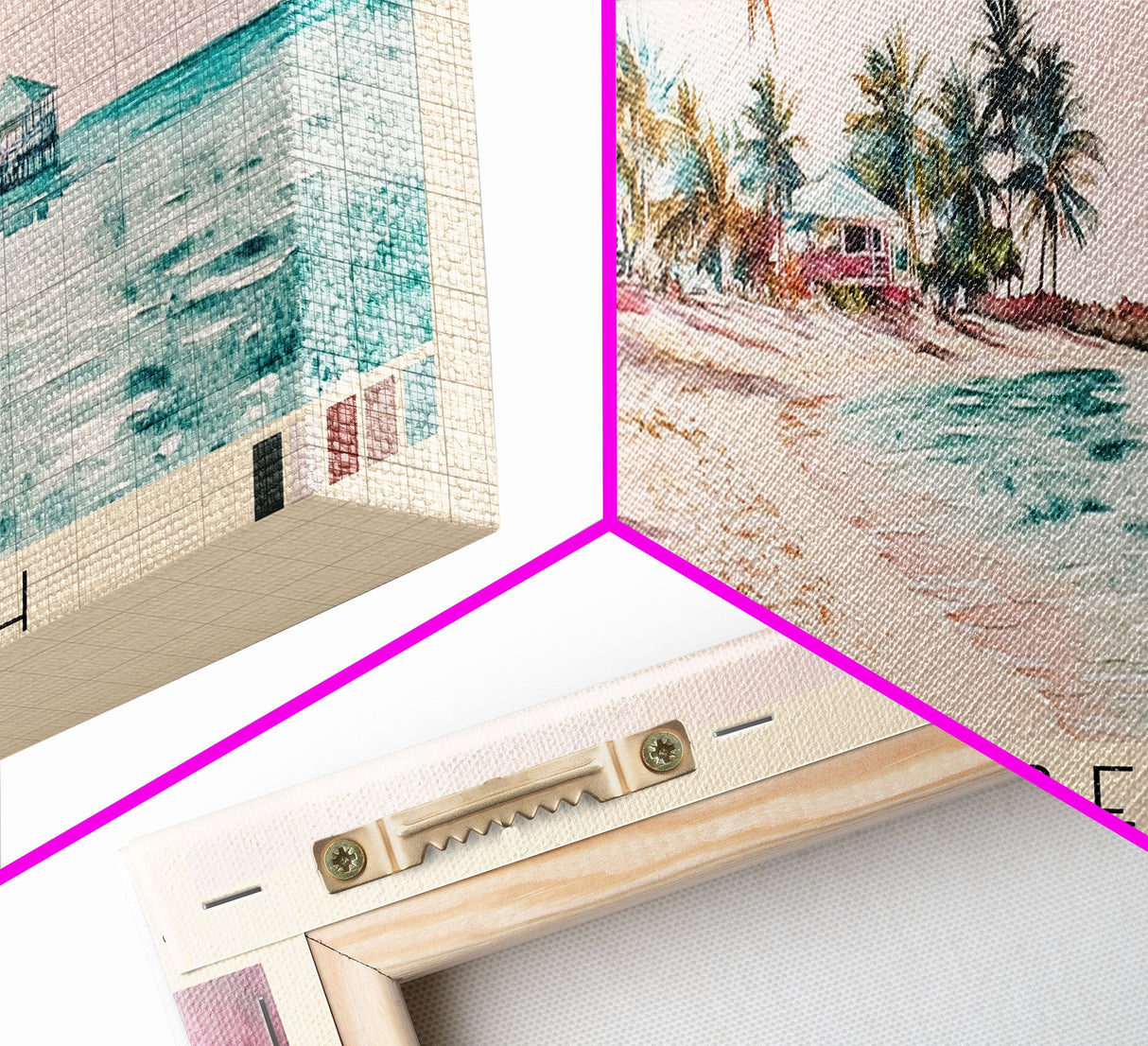 Secret Beach, Belize Watercolor Print, Vacation Gift, Belize Wall Art, Beach Painting, Beach Decor, Large Wall Art, Wood Frame Art