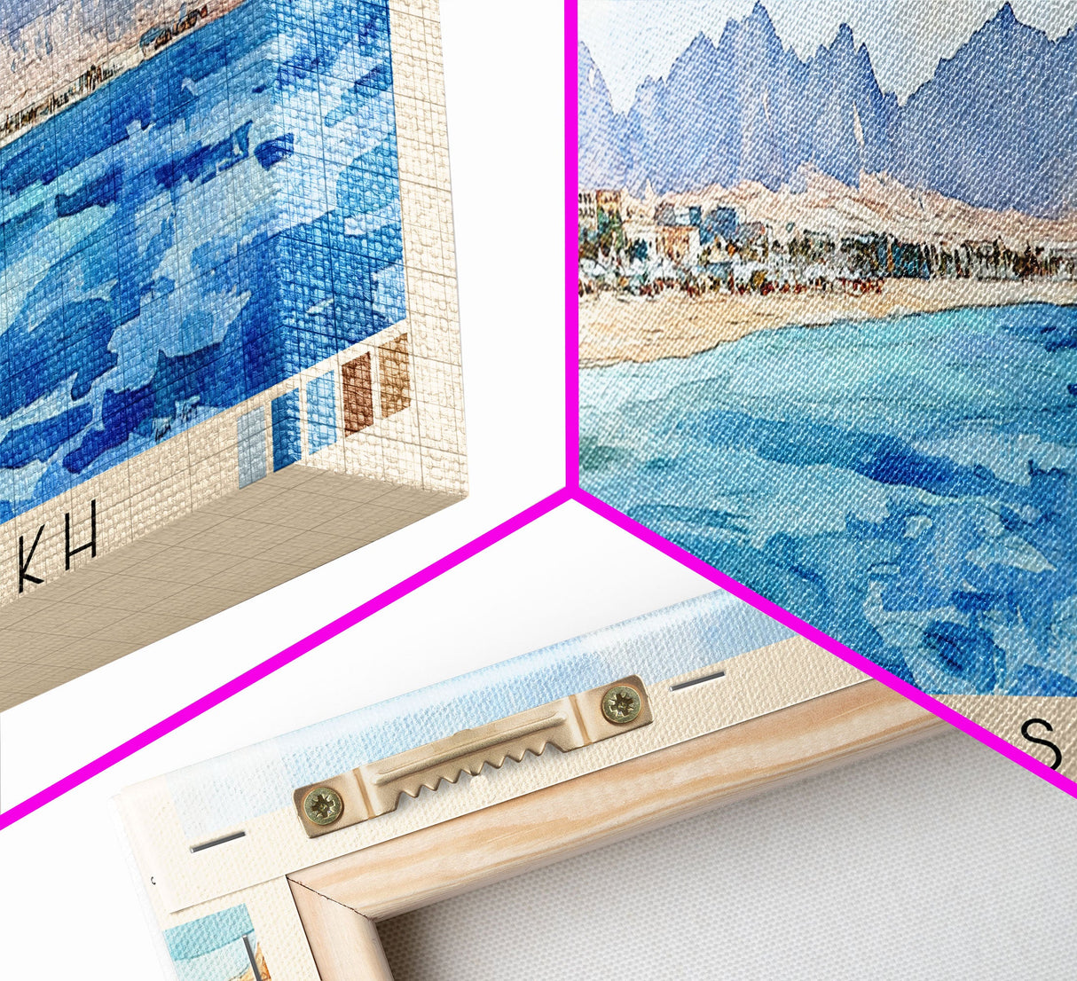 Sharm El Sheikh, Egypt Watercolor Beach Print, Vacation Gift, Egypt Wall Art, Beach Painting, Beach Decor, Beach Painting