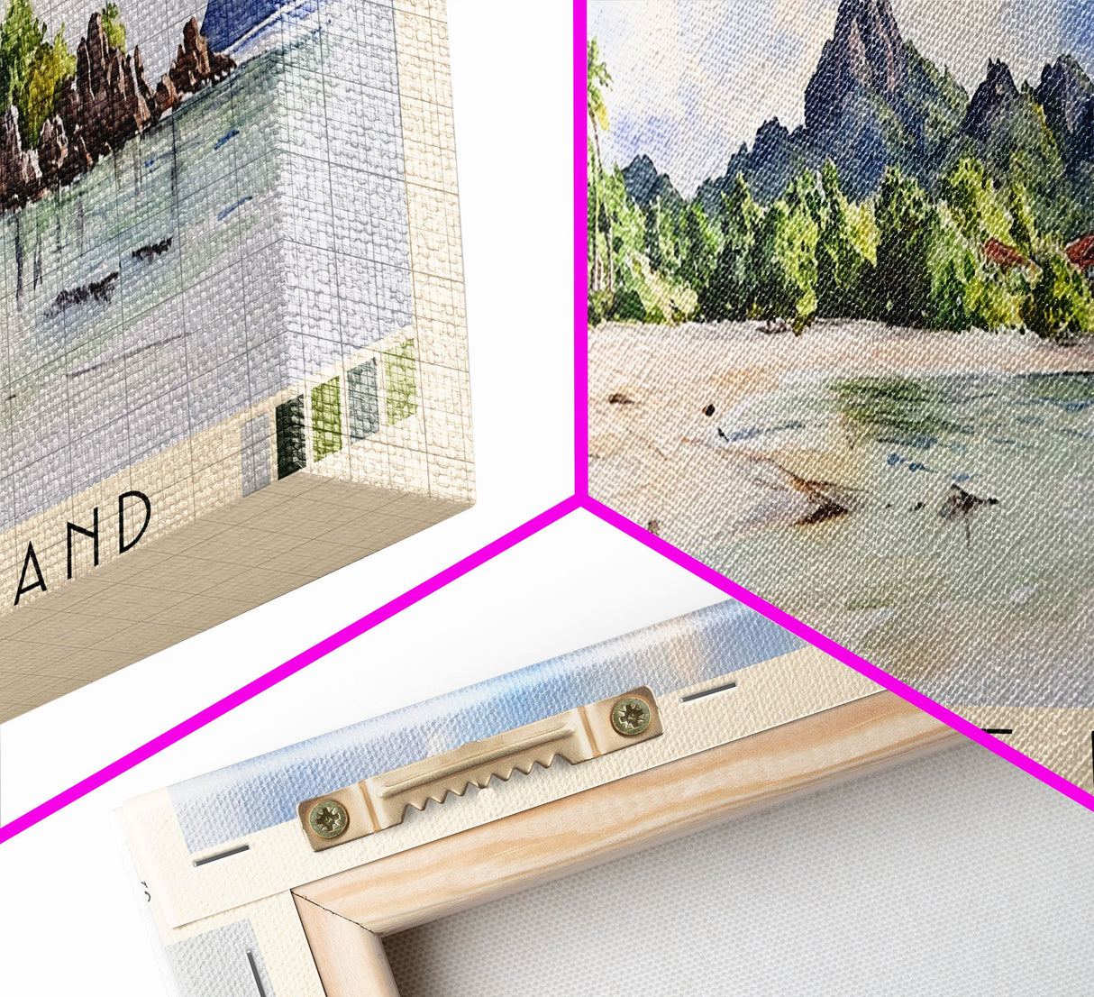 Silhouette Island, Seychelles Watercolor Print, Vacation Gift, Seychelles Wall Art, Beach Painting, Beach Decor, Large Wall Art, Wood Frame Art