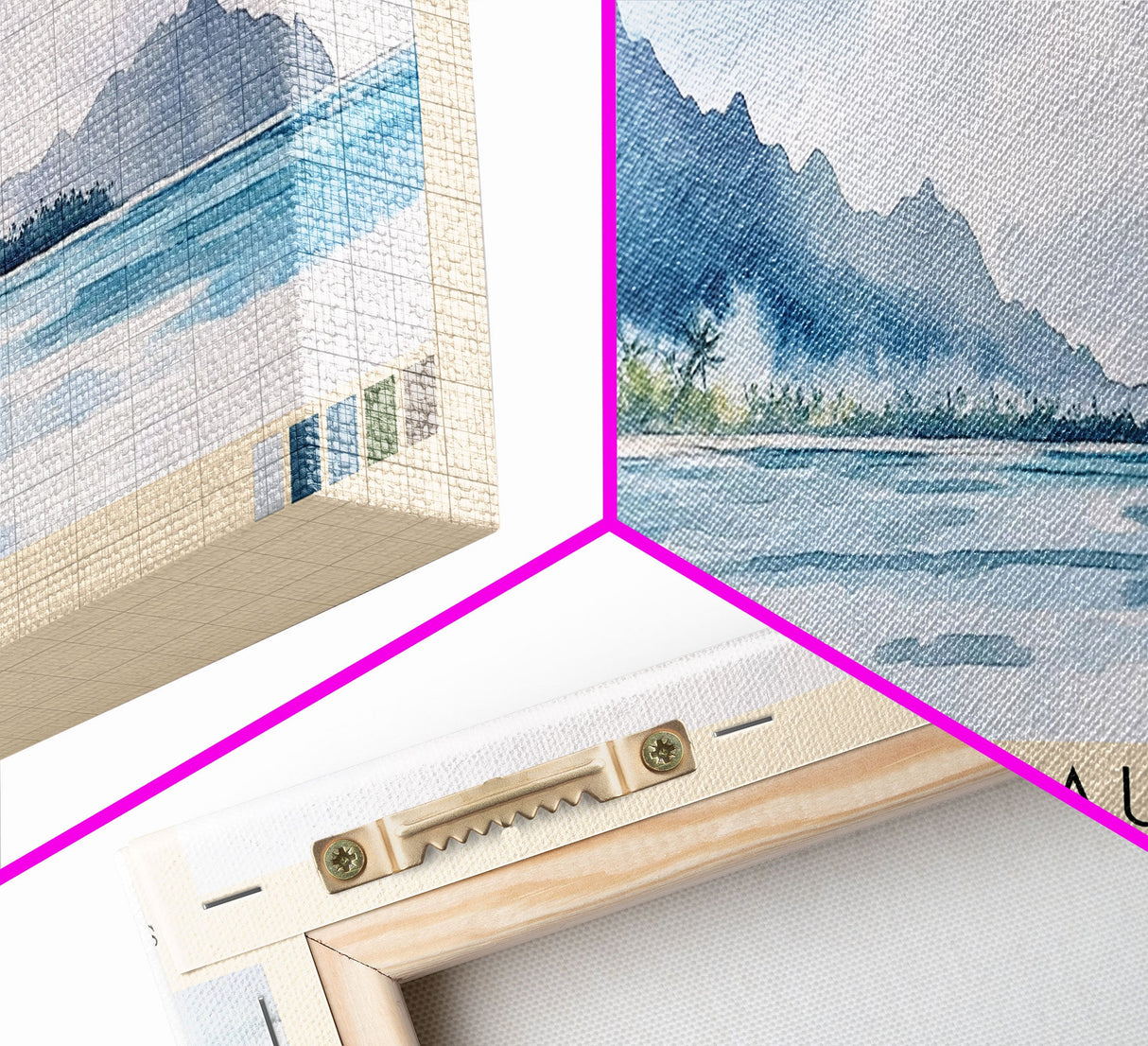 Tikehau, French Polynesia Watercolor Print, Vacation Gift, French Polynesia Wall Art, Beach Painting, Beach Decor, Large Wall Art, Wood Frame Art