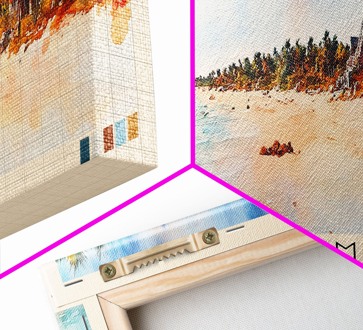 Tulum, Mexico Watercolor Print, Vacation Gift, Mexico Wall Art, Beach Painting, Beach Decor, Large Wall Art, Wood Frame Art