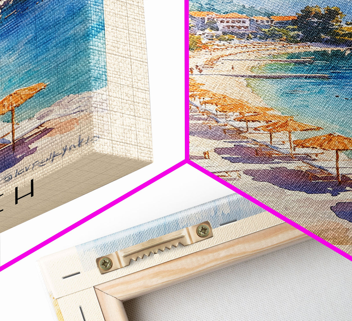 Jaz Beach, Montenegro Watercolor Beach Print, Vacation Gift, Montenegro Wall Art, Beach Painting, Beach Decor, Beach Painting