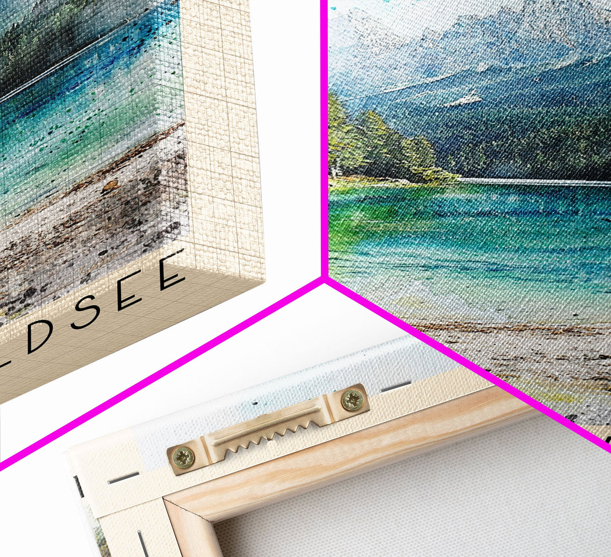 Langener Waldsee, Germany Watercolor Beach Print, Vacation Gift, Germany Wall Art, Framed Canvas Print, Framed Beach Painting