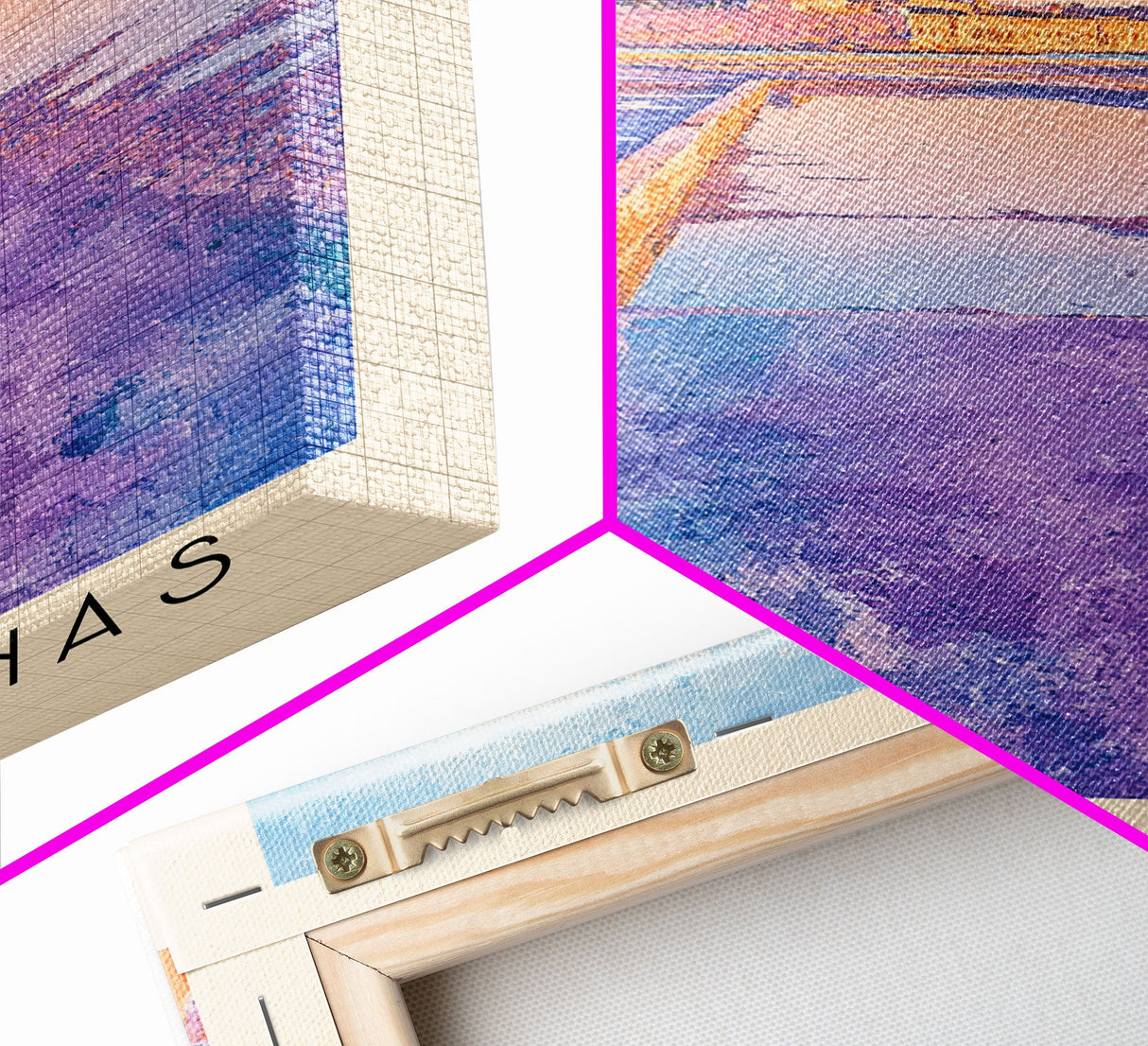 Las Salinas, Spain Watercolor Print, Vacation Gift, Spain Wall Art, Beach Painting, Beach Decor, Large Wall Art, Wood Frame Art