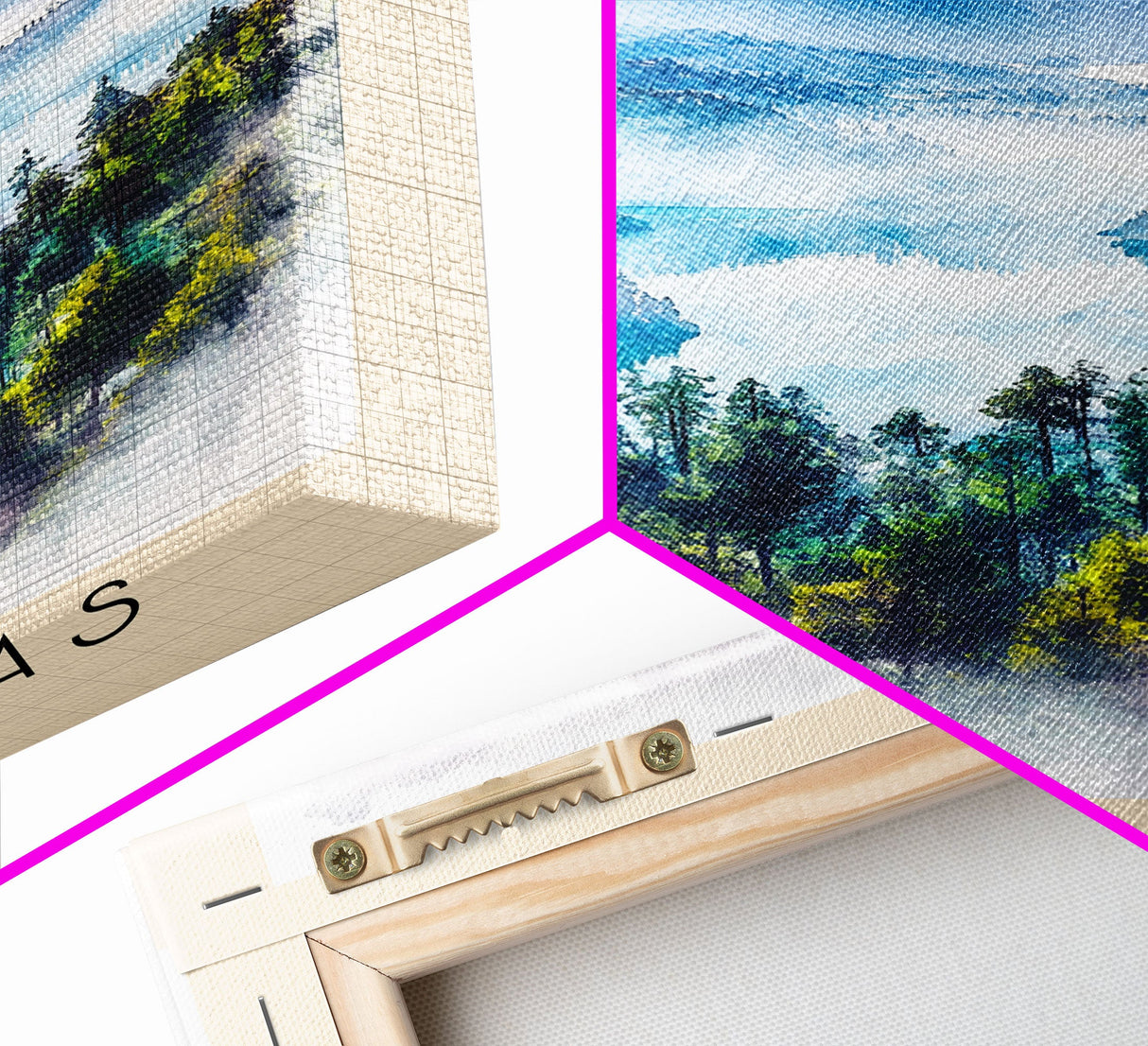 Las Tacas, Chile Watercolor Beach Print, Vacation Gift, Chile Wall Art, Framed Canvas Print, Framed Beach Painting