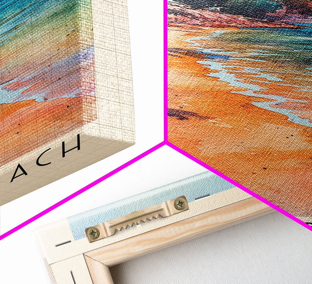 Legzira Beach, Morocco Watercolor Beach Print, Vacation Gift, Morocco Wall Art, Framed Canvas Print, Framed Beach Painting