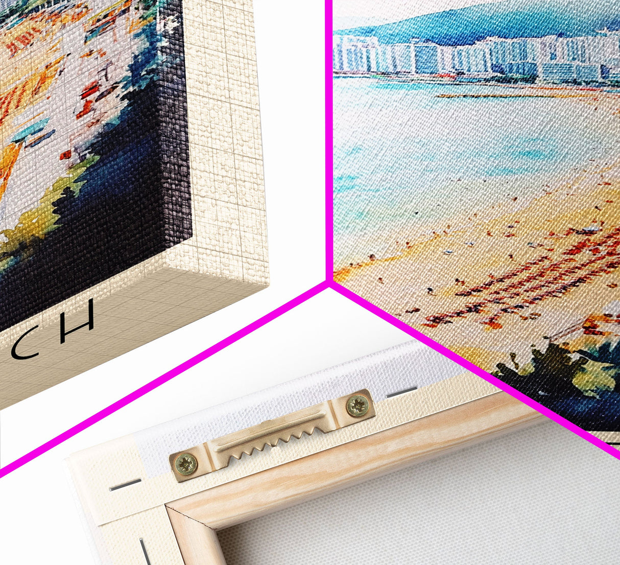 Lido Beach, Hong Kong Watercolor Print, Vacation Gift, Hong Kong Wall Art, Beach Painting, Beach Decor, Large Wall Art, Wood Frame Art