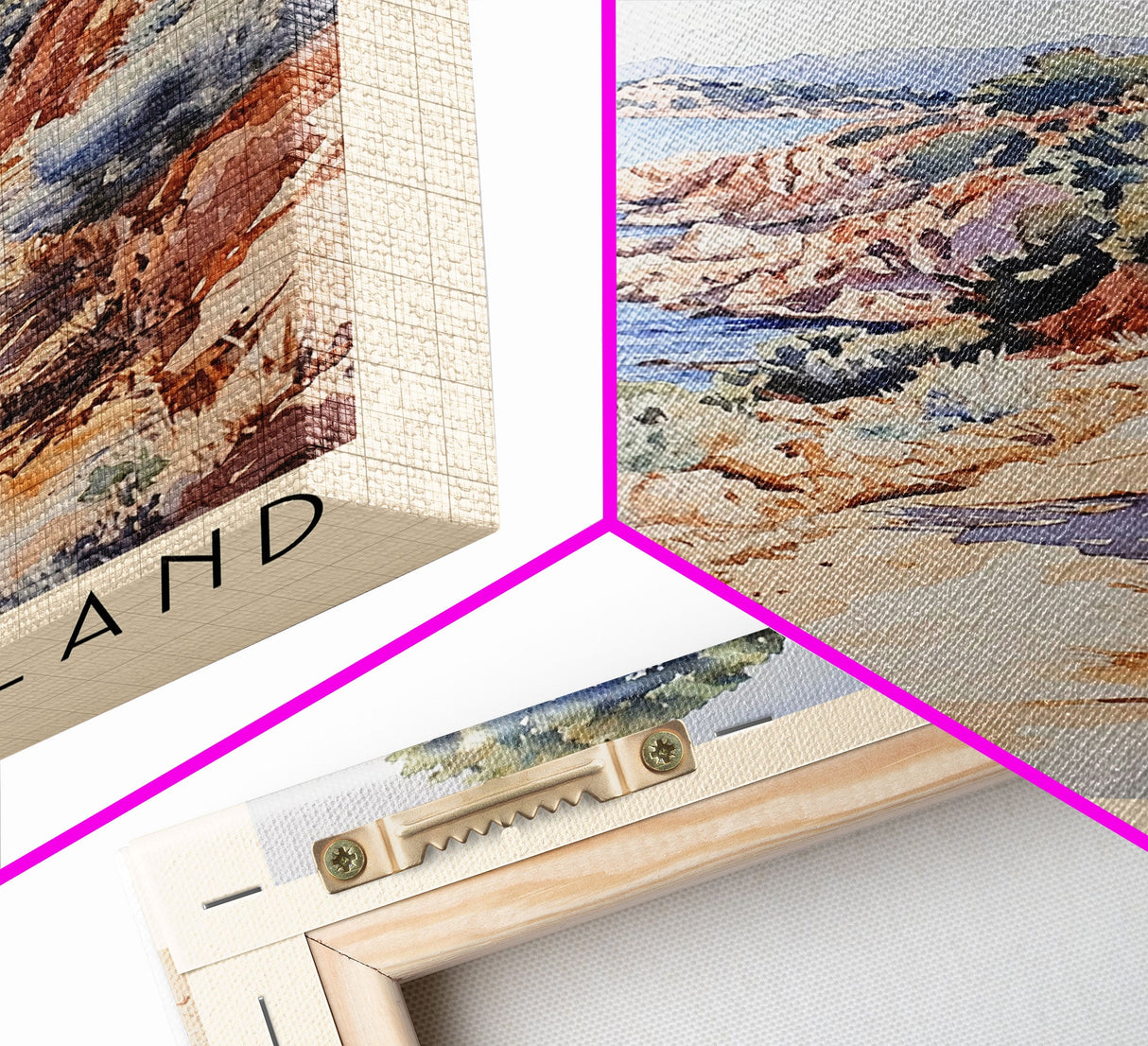 Molene Island, France Watercolor Print, Vacation Gift, France Wall Art, Beach Painting, Beach Decor, Large Wall Art, Wood Frame Art