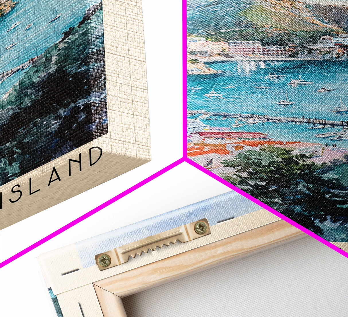 Santa Catalina Island, California Watercolor Beach Print, Vacation Gift, California Wall Art, Framed Canvas Print, Framed Beach Painting