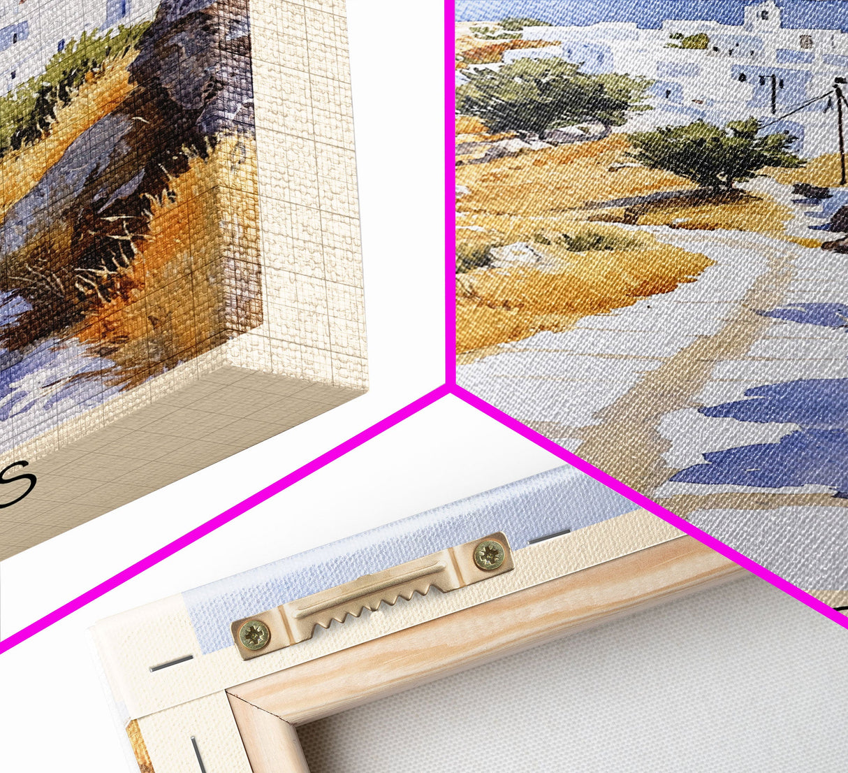 Serifos, Greece Watercolor Print, Vacation Gift, Greece Wall Art, Beach Painting, Beach Decor, Large Wall Art, Wood Frame Art