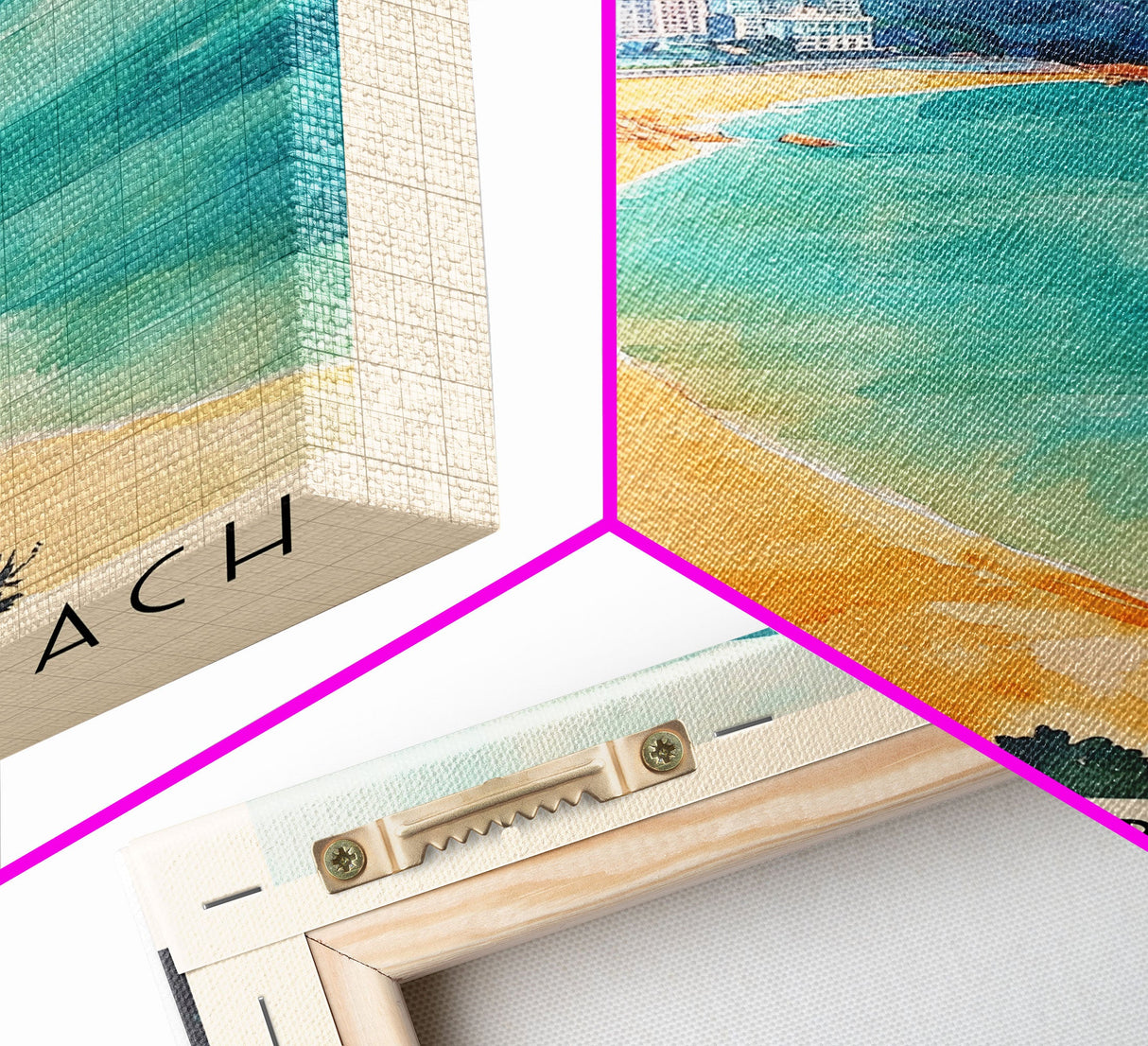 Shek O Beach, Hong Kong Watercolor Print, Vacation Gift, Hong Kong Wall Art, Beach Painting, Beach Decor, Large Wall Art, Wood Frame Art