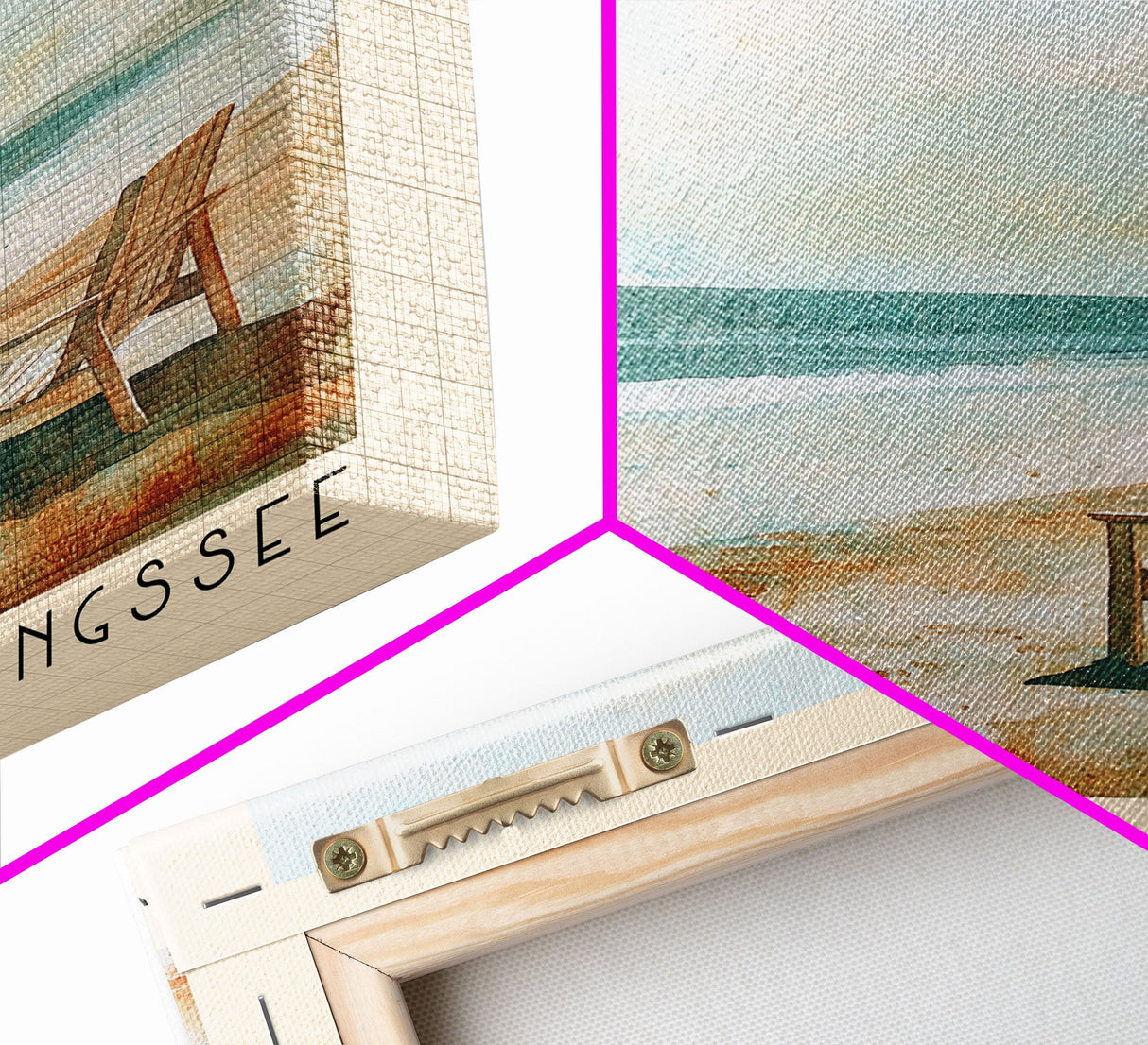 Strandbad Tenderingssee, Germany Watercolor Print, Vacation Gift, Germany Wall Art, Beach Painting, Beach Decor, Large Wall Art, Wood Frame Art