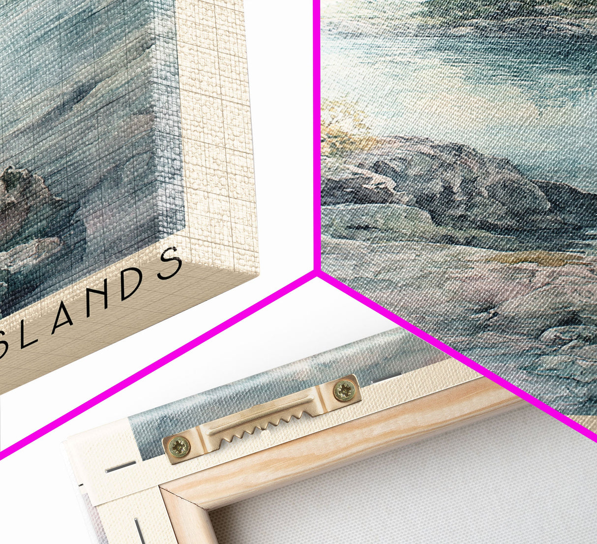 The Thousand Islands, Canada Watercolor Print, Vacation Gift, Canada Wall Art, Beach Painting, Beach Decor, Large Wall Art, Wood Frame Art