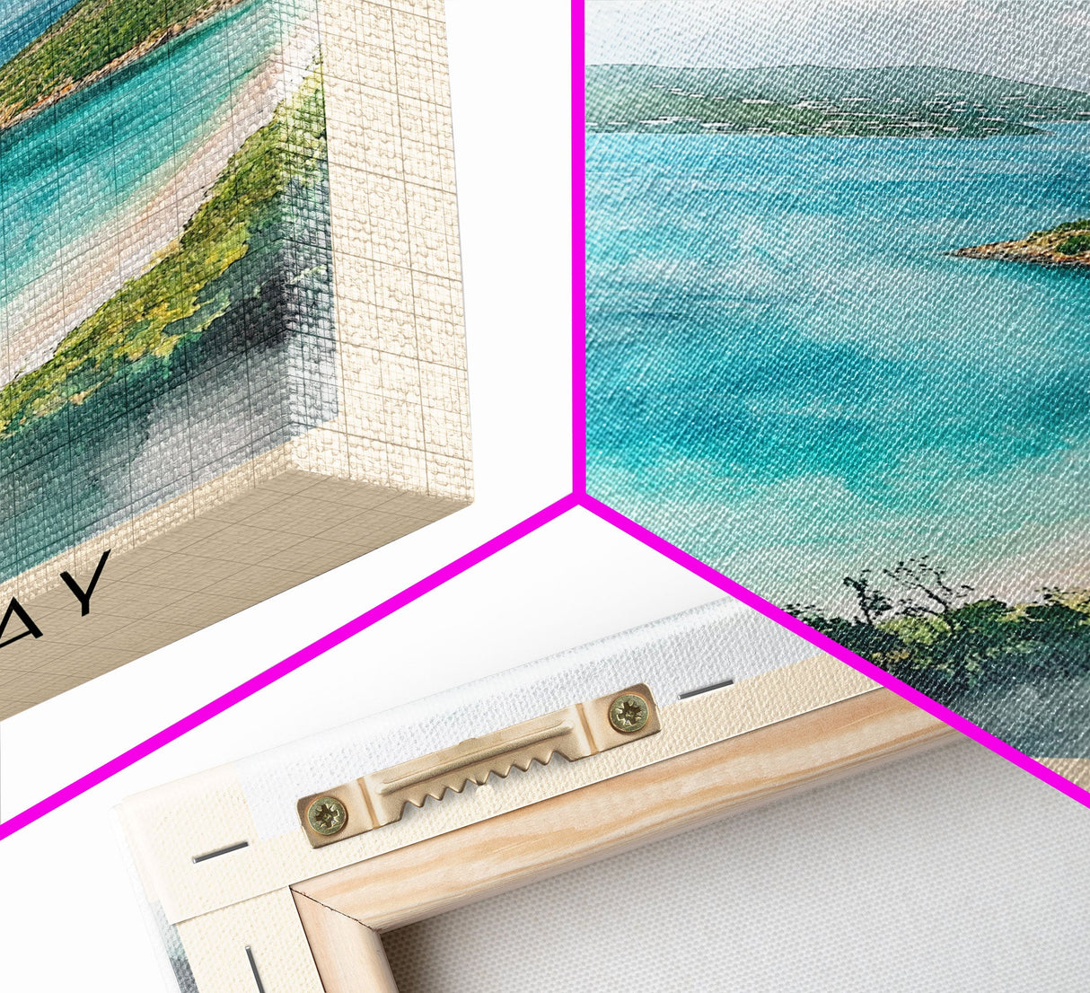 Trunk Bay, St. John Watercolor Print, Vacation Gift, St. John Wall Art, Beach Painting, Beach Decor, Large Wall Art, Wood Frame Art