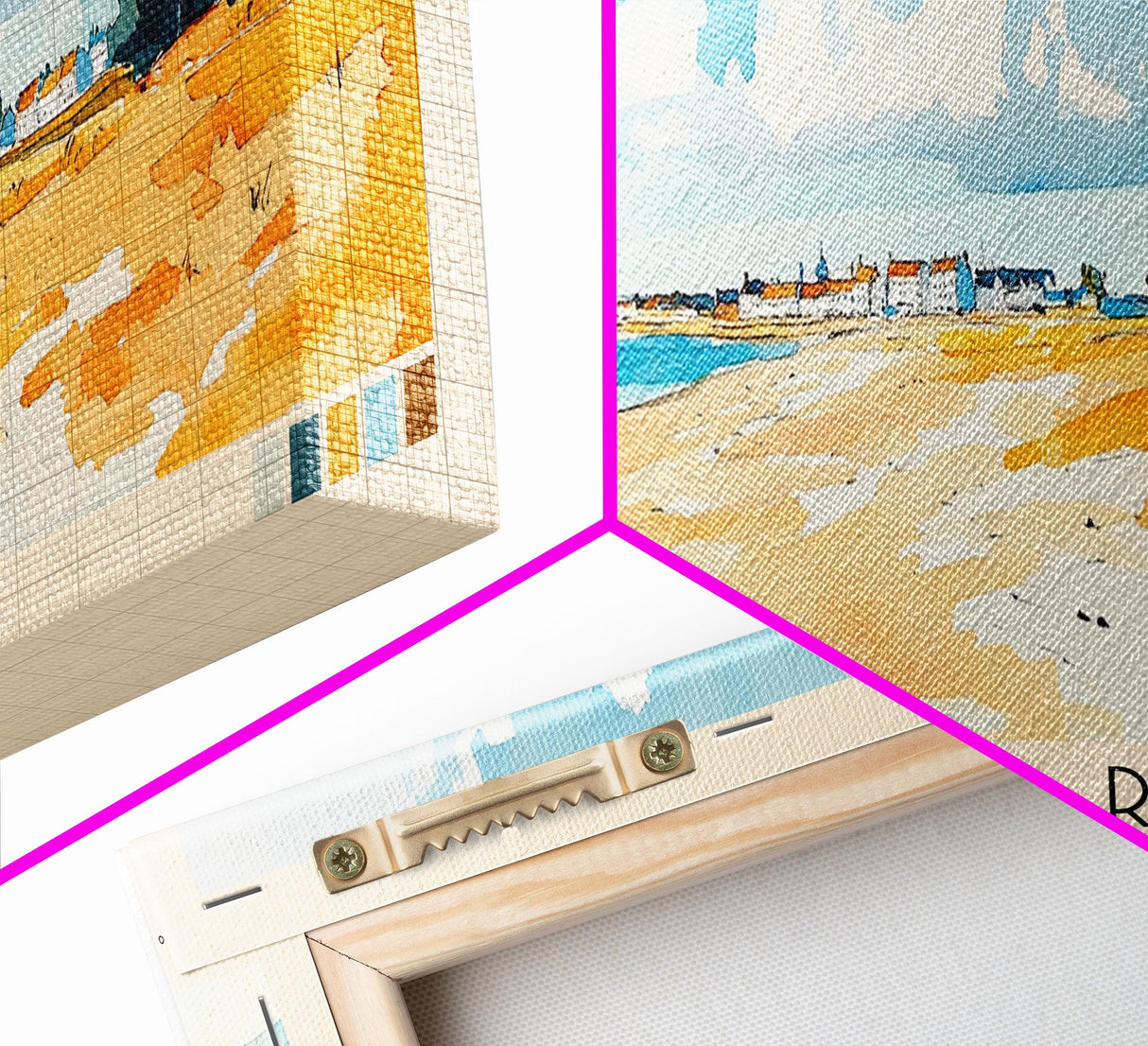 Île de Ré, France Watercolor Beach Print, Vacation Gift, France Wall Art, Beach Painting, Beach Decor, Beach Painting