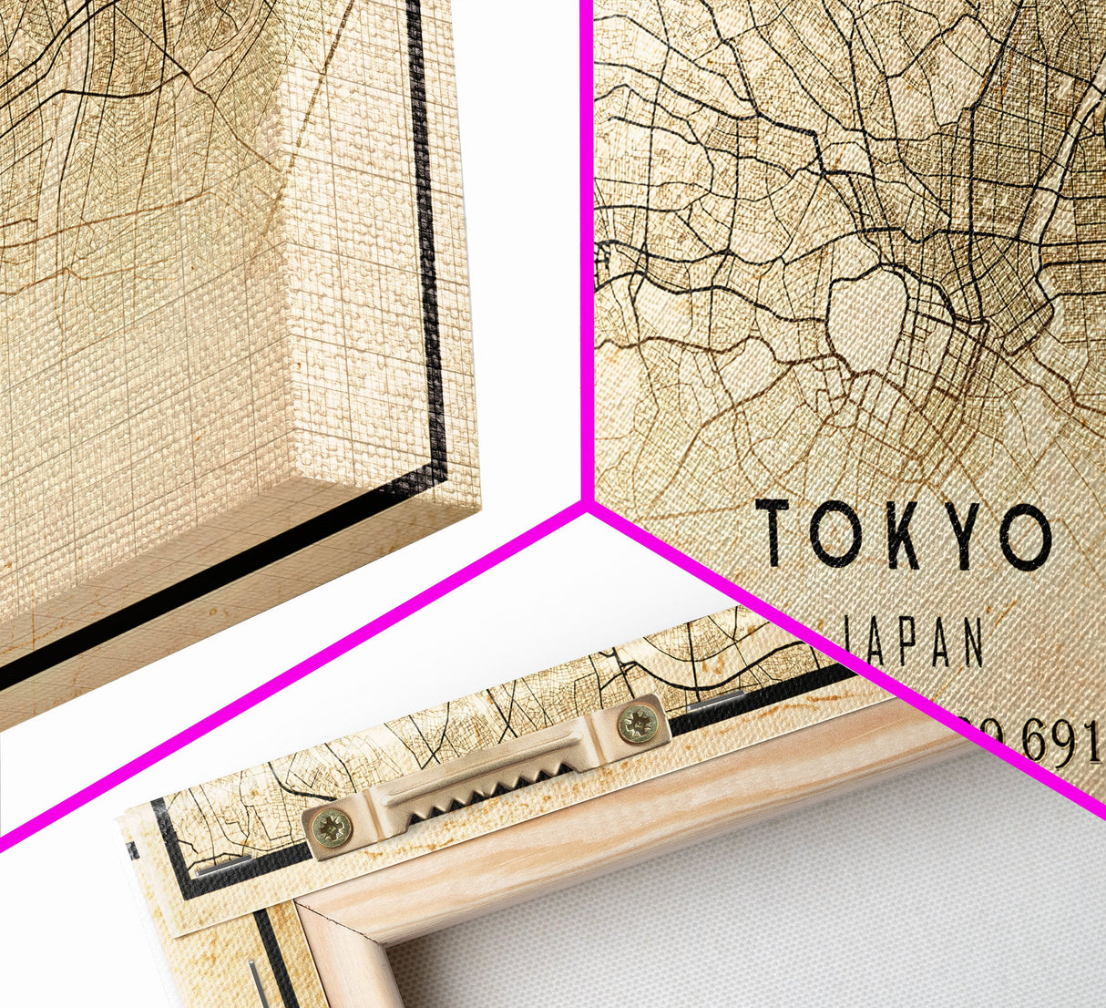 Tokyo Japan map print poster or framed canvas, Tokyo map print poster canvas, Tokyo Japan city map print poster canvas, Vintage Travel Art
