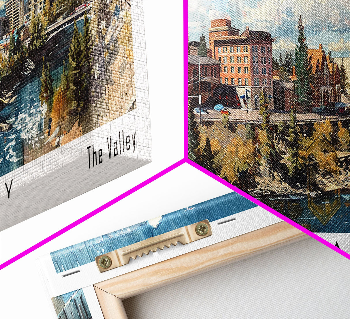 Spokane Valley Washington Travel Poster, Framed Canvas Print, Office Art, Wall Hanging, Travel Gift, Living Room Art, Vintage Style