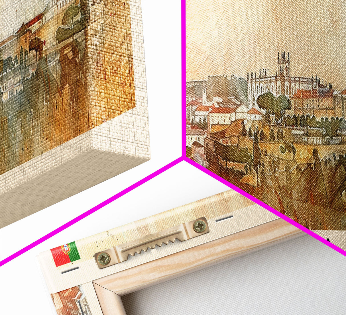 Braga Portugal Travel Art, City Art, Framed Canvas Print or Metal Wall Art, Europe Travel Poster, Panoramic Wall Art, Extra Wide Wall Art