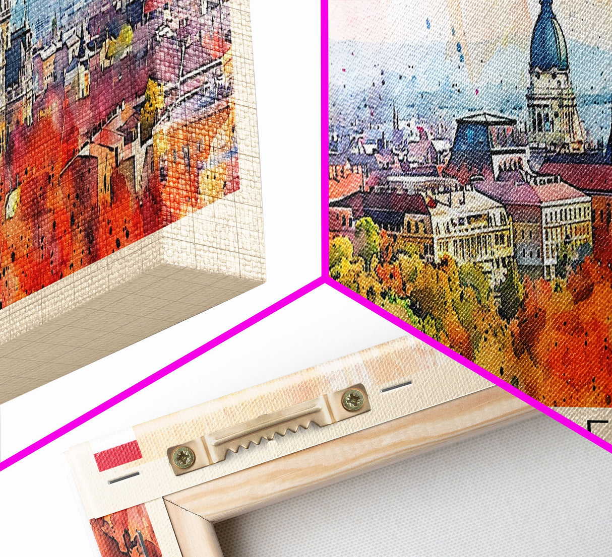 Debrecen Hungary Panoramic Travel Poster, Framed Canvas Print or Metal Wall Art, Travel Art, Home Decor, Panoramic Painting, Midcentury Art