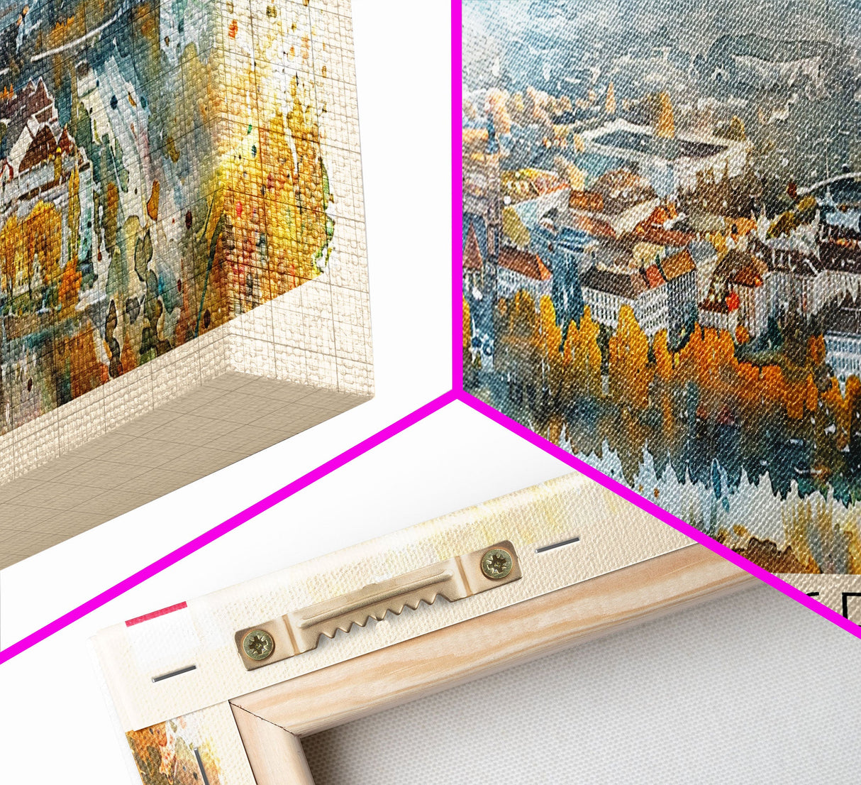 Gliwice Poland Panoramic Travel Poster, Framed Canvas Print or Metal Wall Art, Travel Art, Home Decor, Panoramic Painting, Midcentury Art