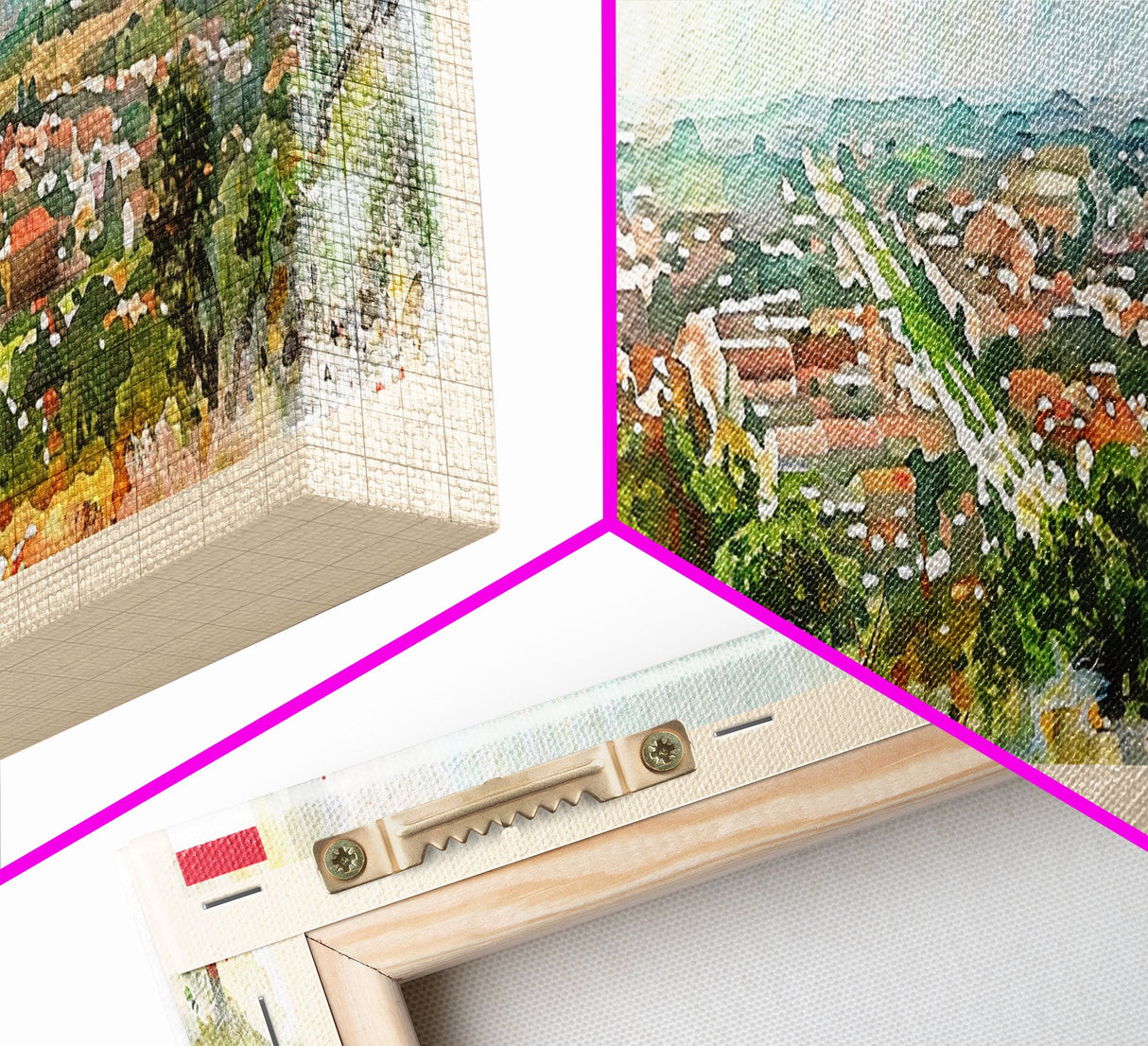 Gyor Hungary Wall Art, Panoramic Travel Poster, Panoramic Framed Canvas Print, City Wall Art, Wall Hanging Home Decor, Travel Art