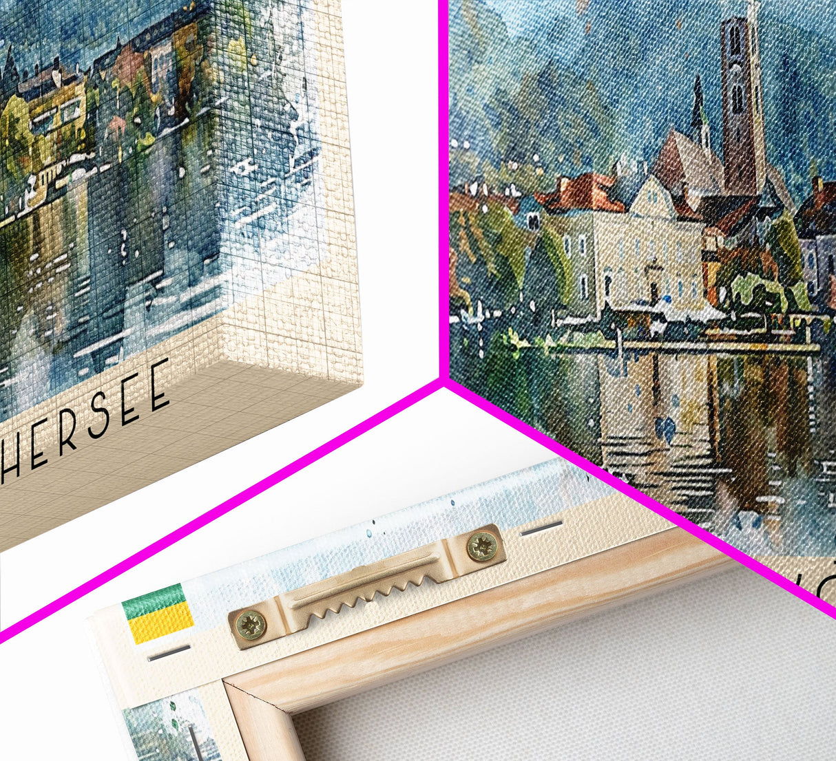 Klagenfurt Austria Panoramic Travel Poster, Framed Canvas Print or Metal Wall Art, Travel Art, Home Decor, Panoramic Painting, Midcentury Art