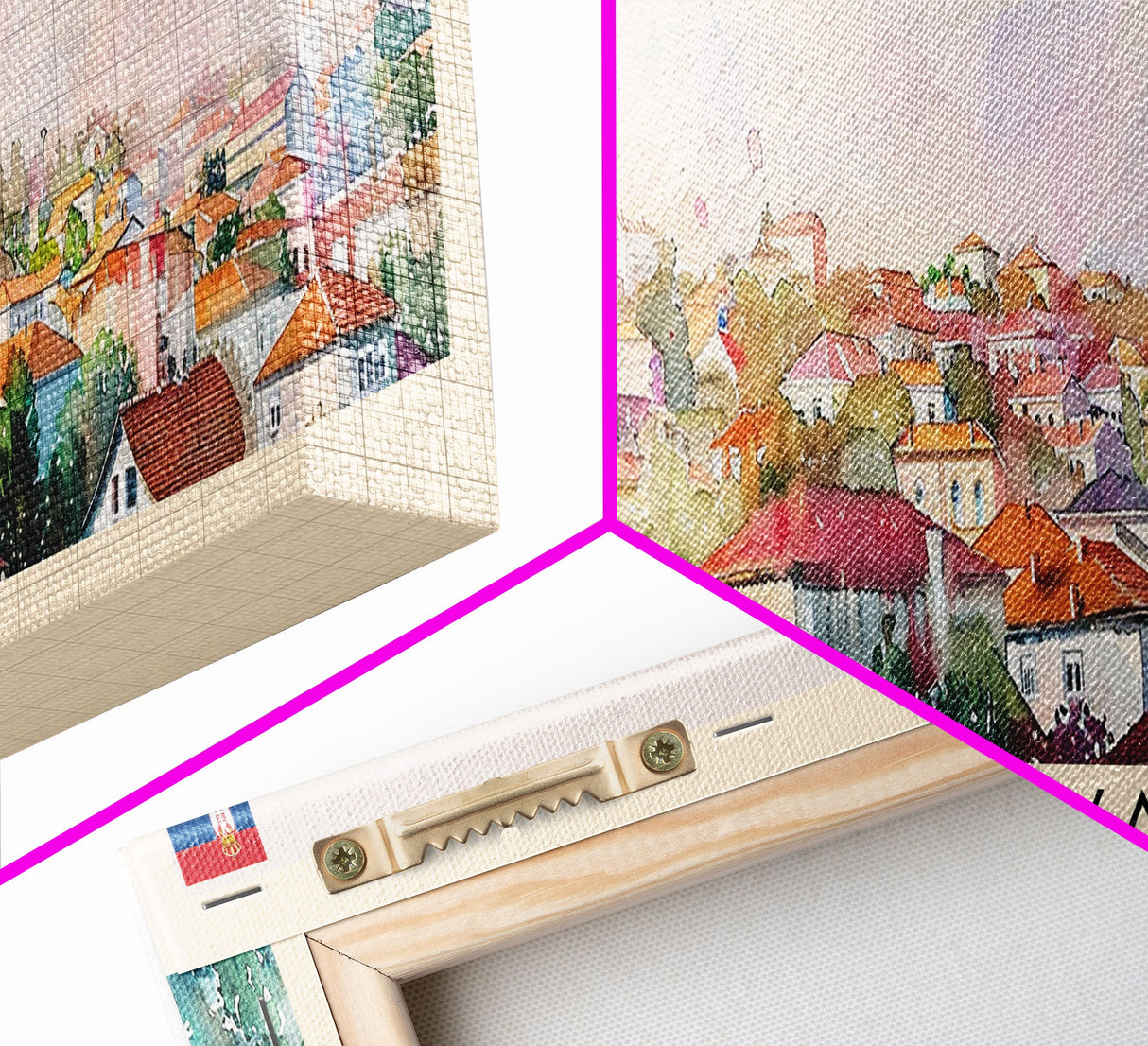 Leskovac Serbia Panoramic Travel Poster, Framed Canvas Print or Metal Wall Art, Travel Art, Home Decor, Panoramic Painting, Midcentury Art
