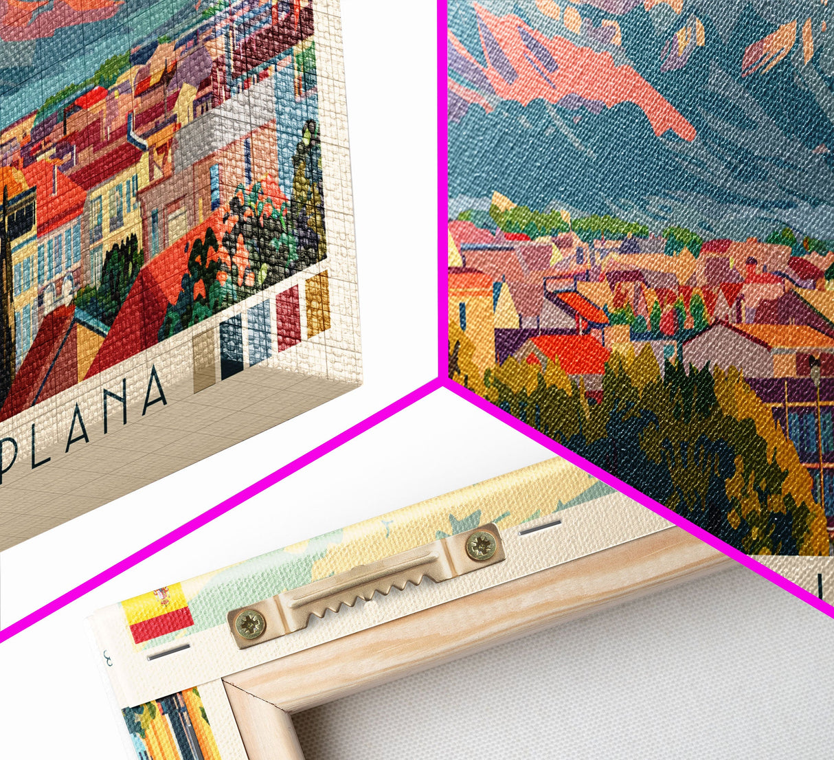 Castellon de la Plana Spain Wall Art, Panoramic Travel Poster, Panoramic Framed Canvas Print, City Wall Art, Wall Hanging Home Decor, Travel Art