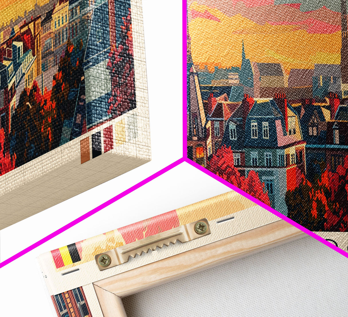 Charleroi Belgium Travel Print Wall Art, Panoramic City Art, Travel Art, Wall Decor, Vacation Gift, Framed Canvas Print Or Metal Art