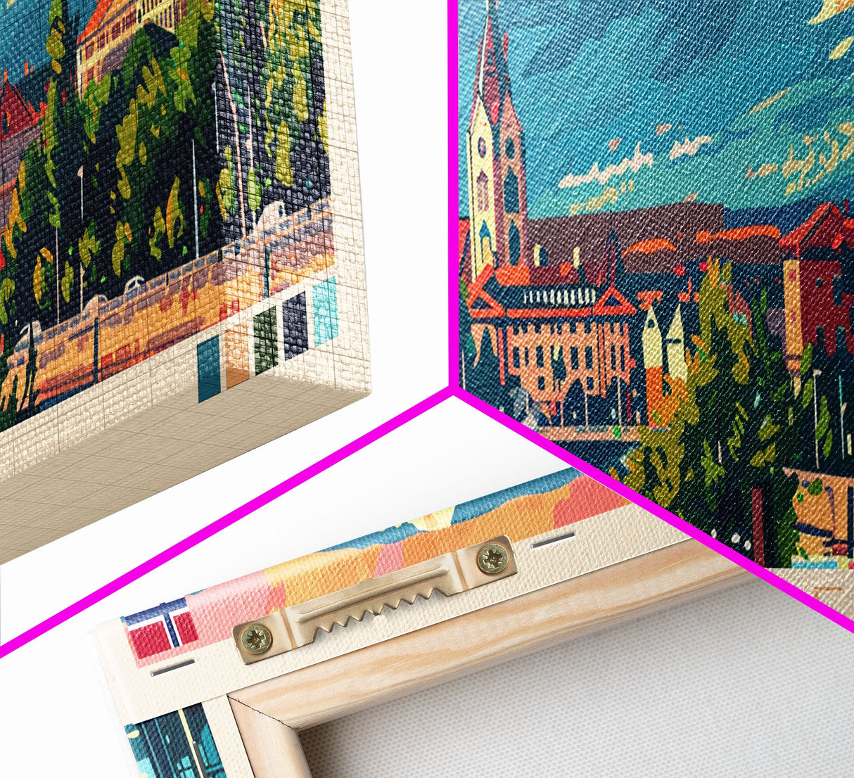 Drammen Norway Travel Print Wall Art, Panoramic City Art, Travel Art, Wall Decor, Vacation Gift, Framed Canvas Print Or Metal Art