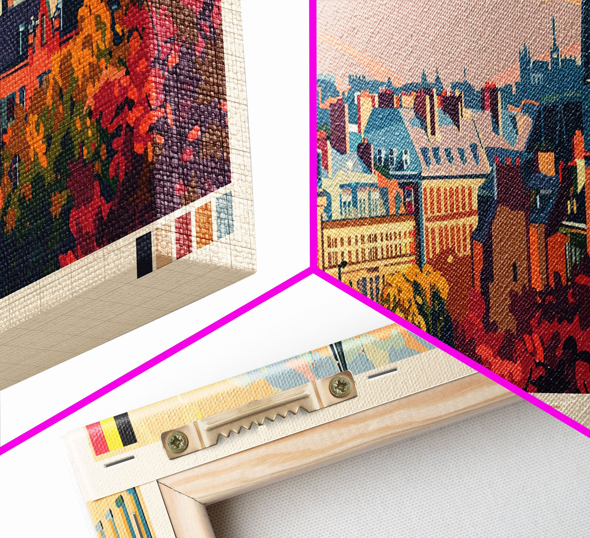 Liege Belgium Panoramic Travel Poster, Framed Canvas Print or Metal Wall Art, Travel Art, Home Decor, Panoramic Painting, Midcentury Art