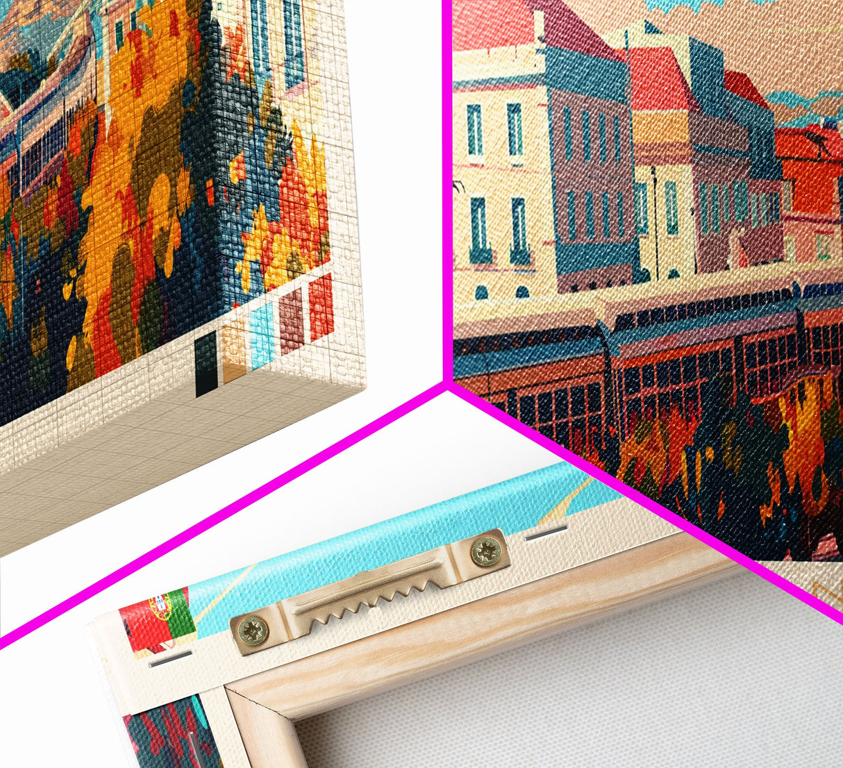 Lisbon Portugal Travel Print Wall Art, Panoramic City Art, Travel Art, Wall Decor, Vacation Gift, Framed Canvas Print Or Metal Art