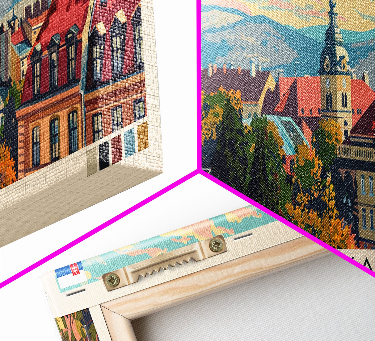 Trnava Slovakia Wall Art, Panoramic Travel Poster, Panoramic Framed Canvas Print, City Wall Art, Wall Hanging Home Decor, Travel Art