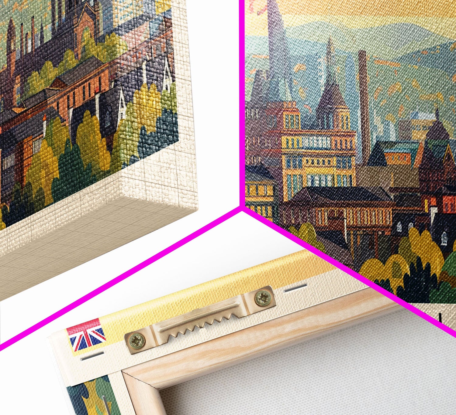 Birmingham United Kingdom Travel Print Wall Art, Panoramic City Art, Travel Art, Wall Decor, Vacation Gift, Framed Canvas Print Or Metal Art