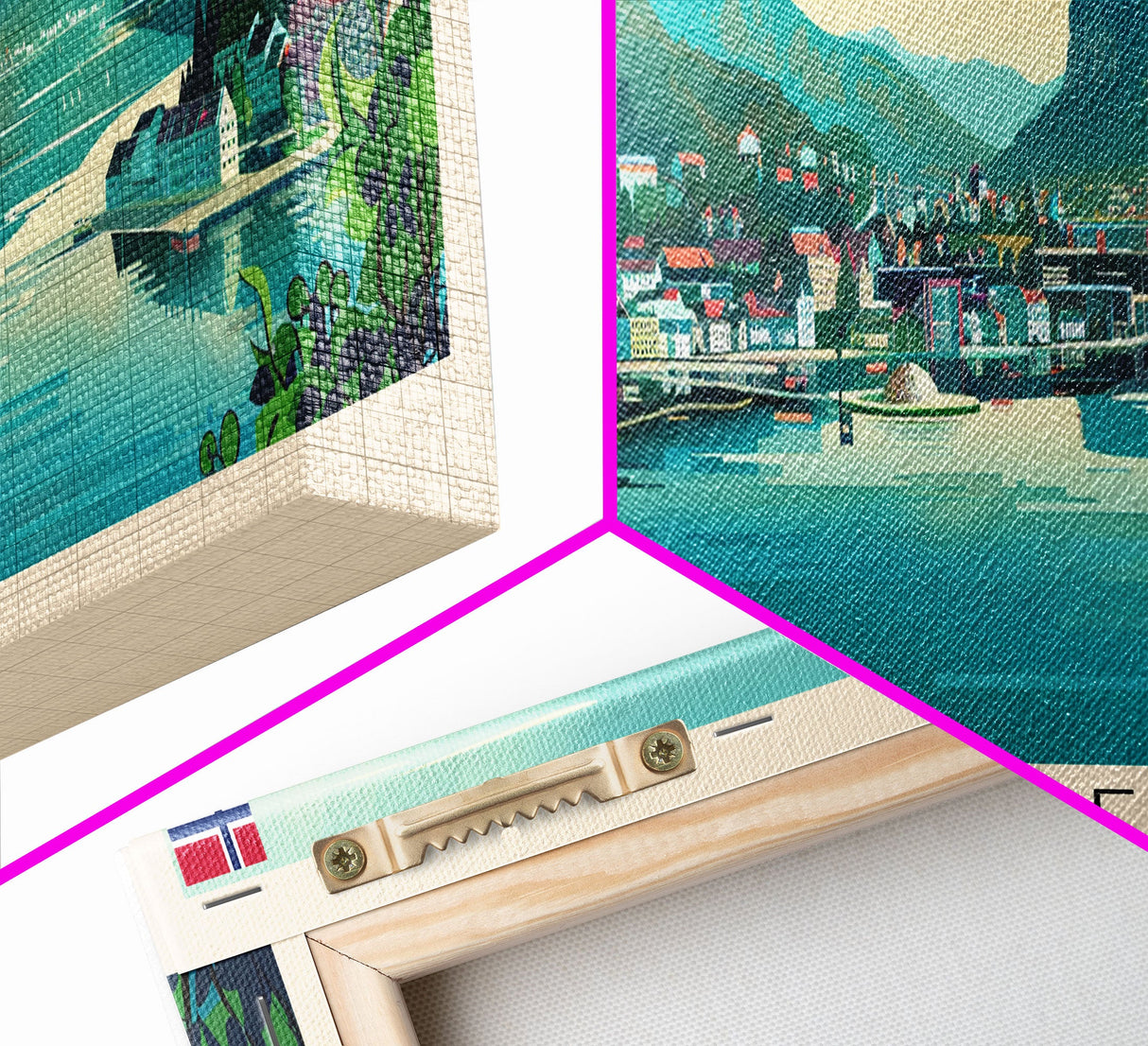 Drammen Norway Travel Print Wall Art, Panoramic City Art, Travel Art, Wall Decor, Vacation Gift, Framed Canvas Print Or Metal Art