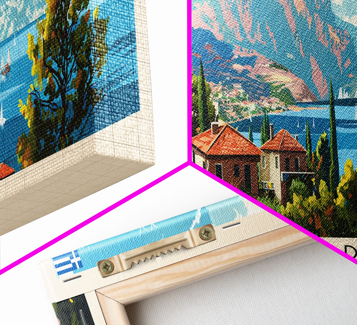 Kalamaria Greece Wall Art, Panoramic Travel Poster, Panoramic Framed Canvas Print, City Wall Art, Wall Hanging Home Decor, Travel Art