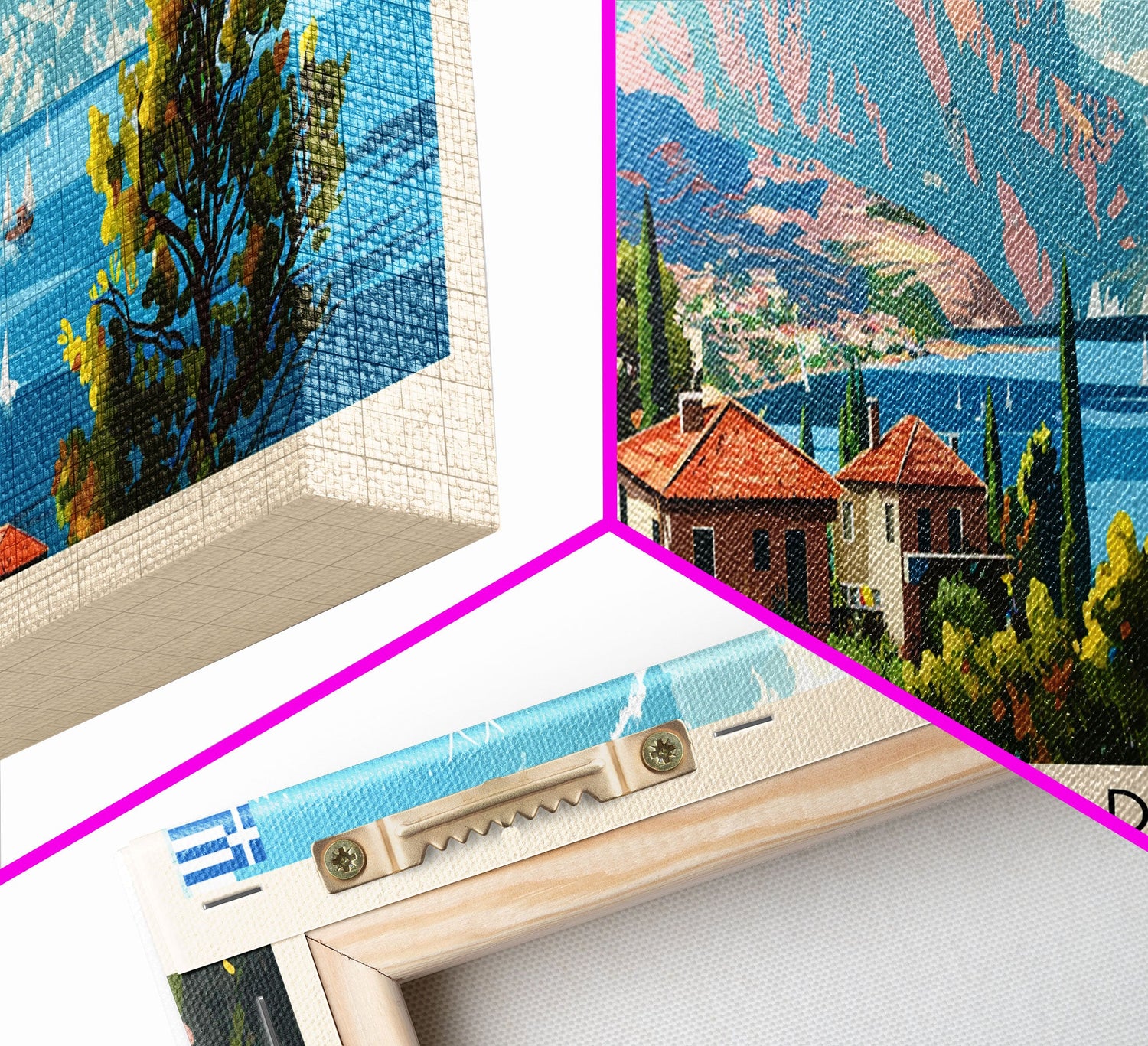 Kalamaria Greece Wall Art, Panoramic Travel Poster, Panoramic Framed Canvas Print, City Wall Art, Wall Hanging Home Decor, Travel Art